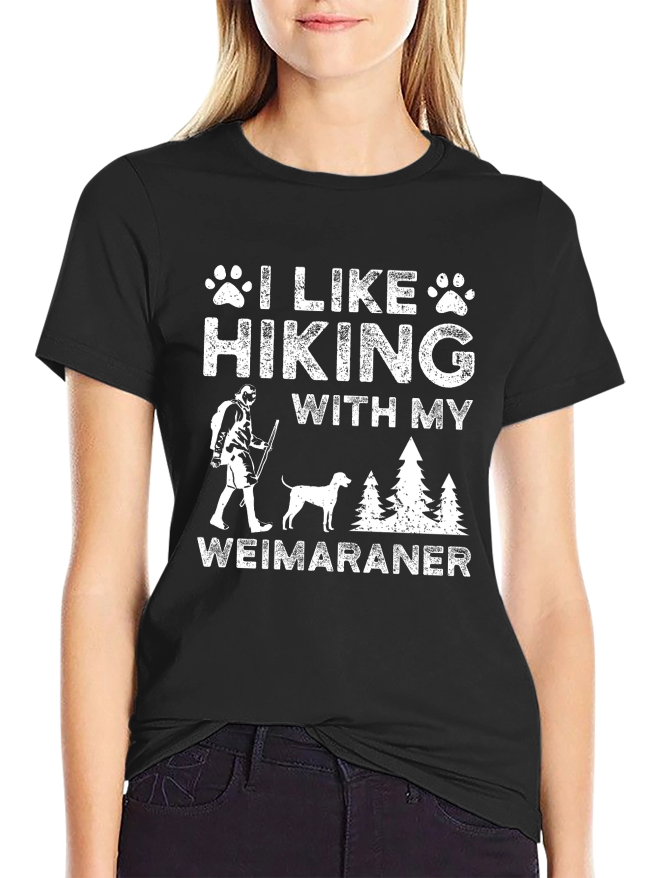 Hiking With My Weimaraner Graphic T-Shirt