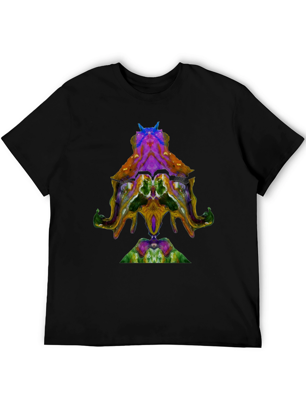 Abstract Octopus Design Black T-Shirt