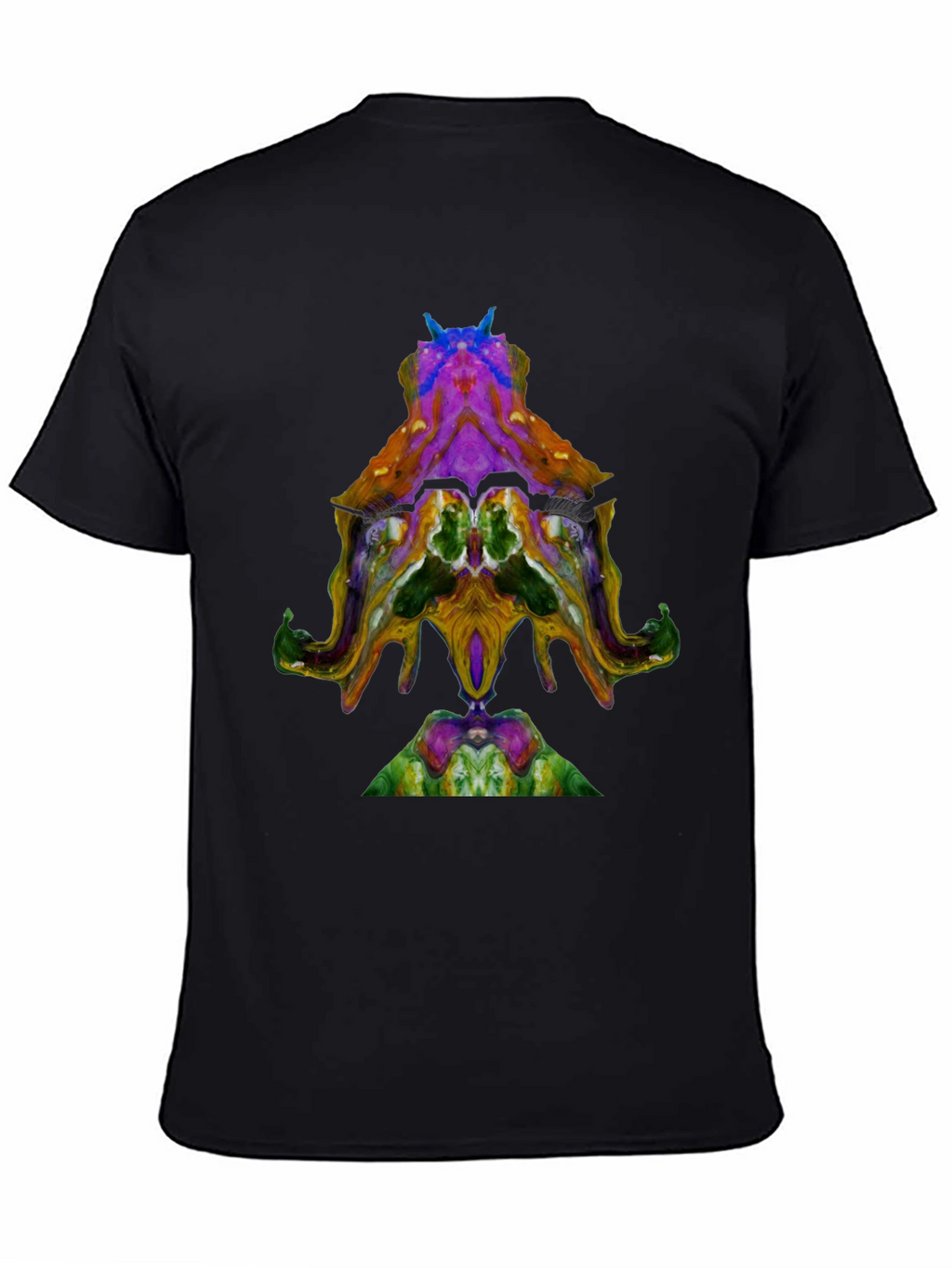 Abstract Octopus Design Black T-Shirt