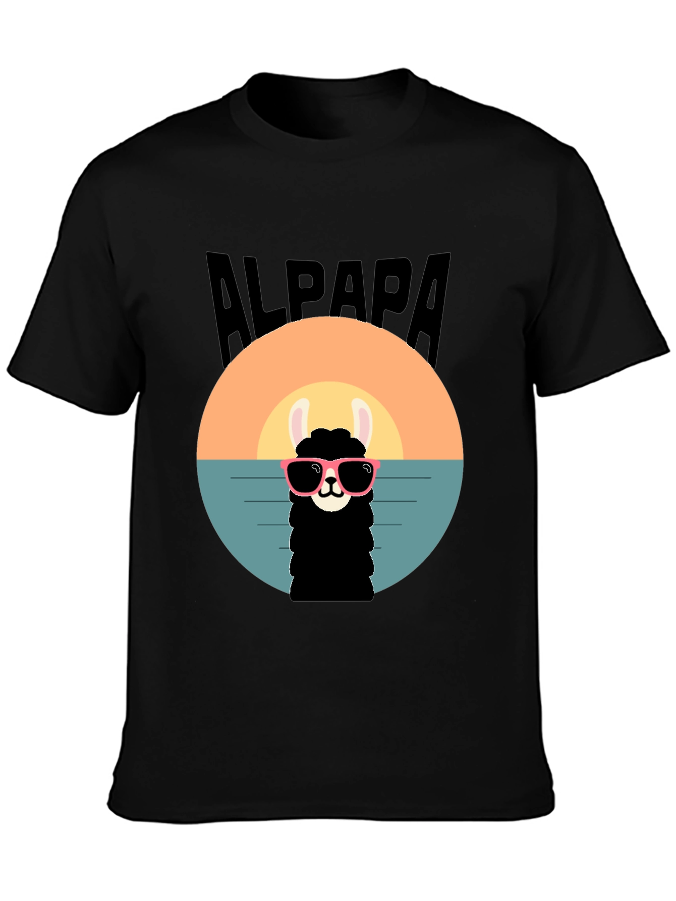 Cool Alpaca Sunset T-Shirt - Soft Cotton Tee