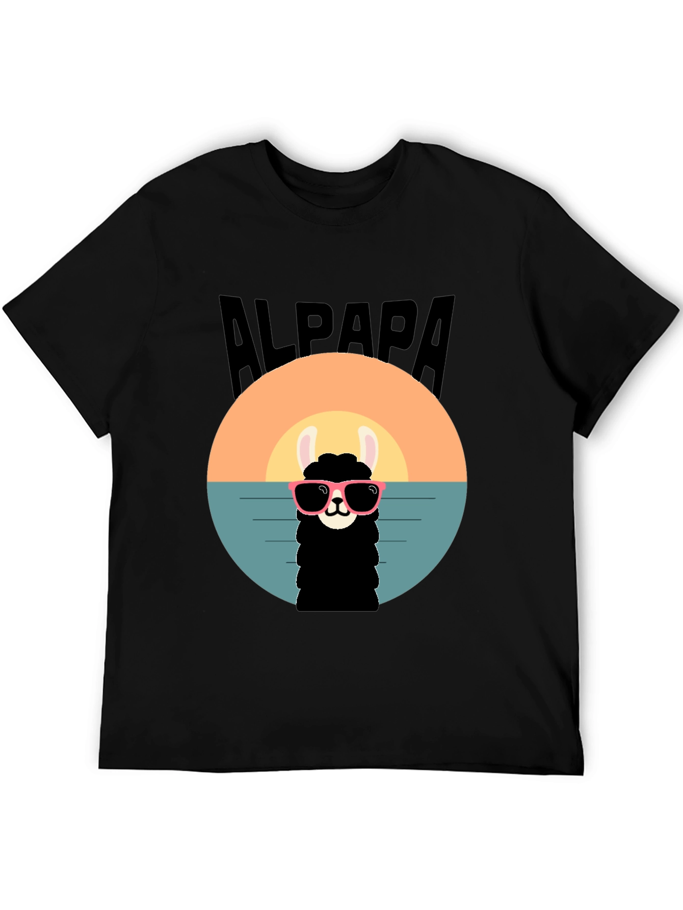 Cool Alpaca Sunset T-Shirt - Soft Cotton Tee