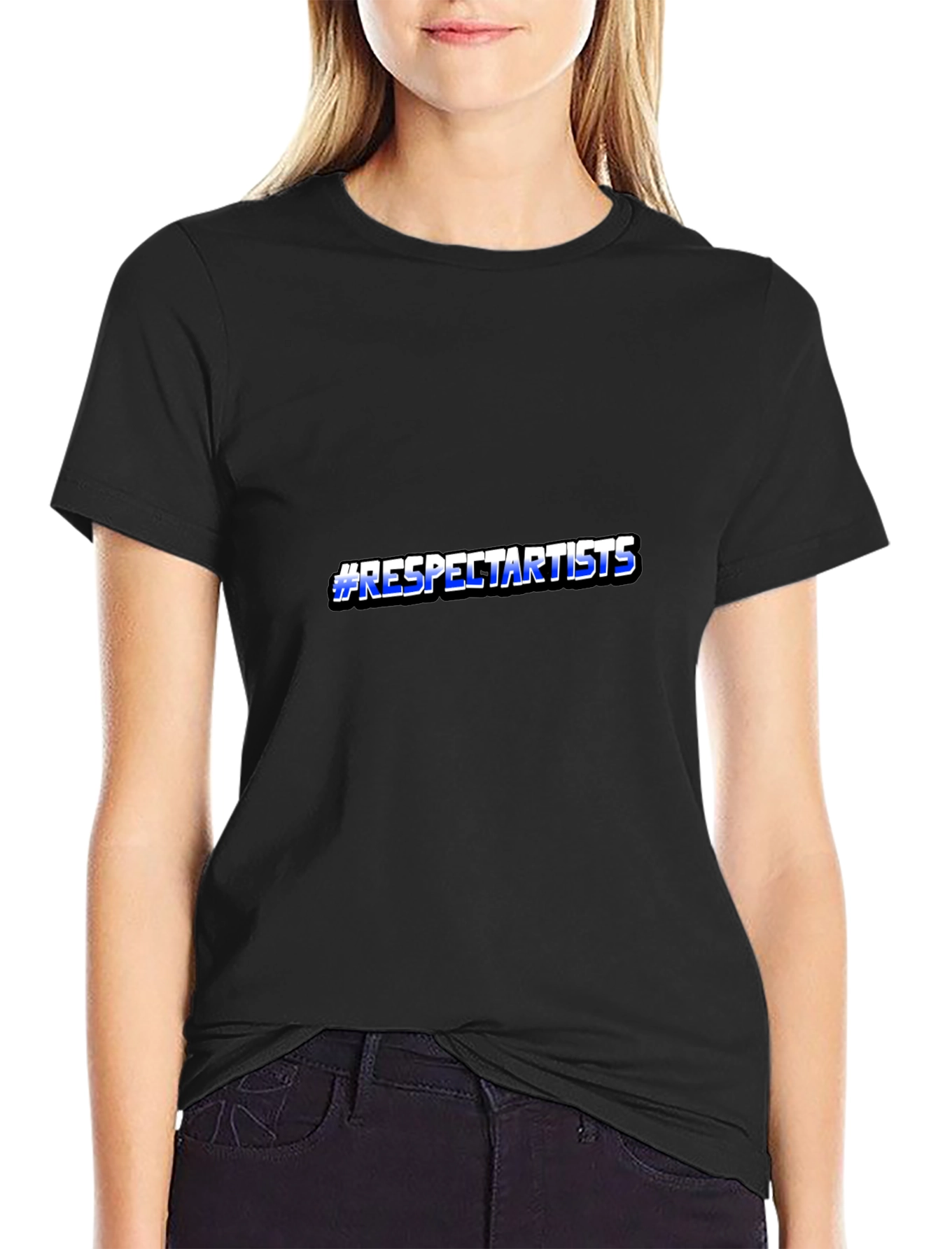 #RespectArtists Black Crew Neck Short Sleeve T-Shirt