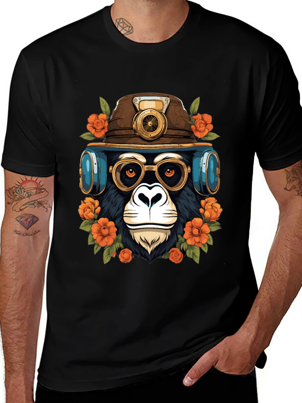 Steampunk Monkey Graphic Tee