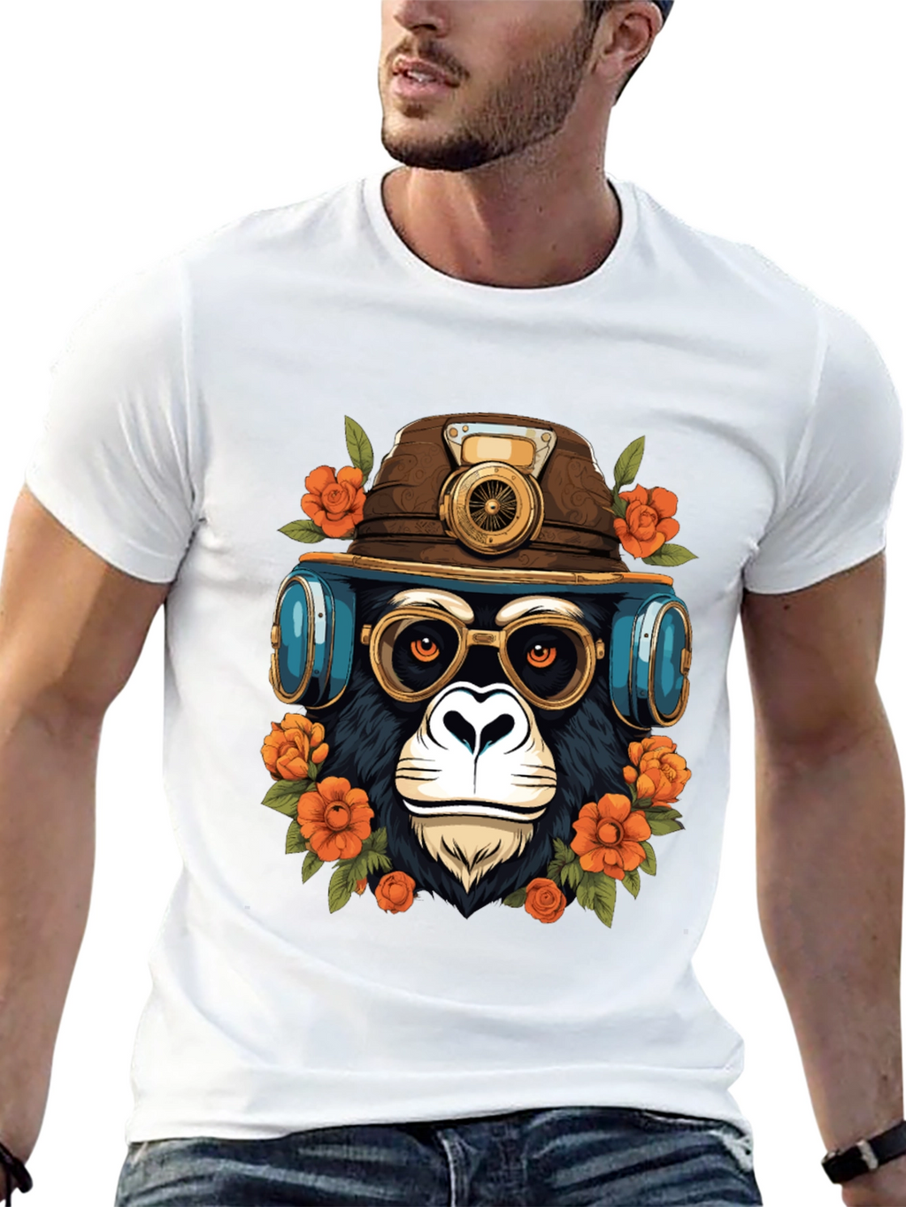 Steampunk Monkey Graphic Tee