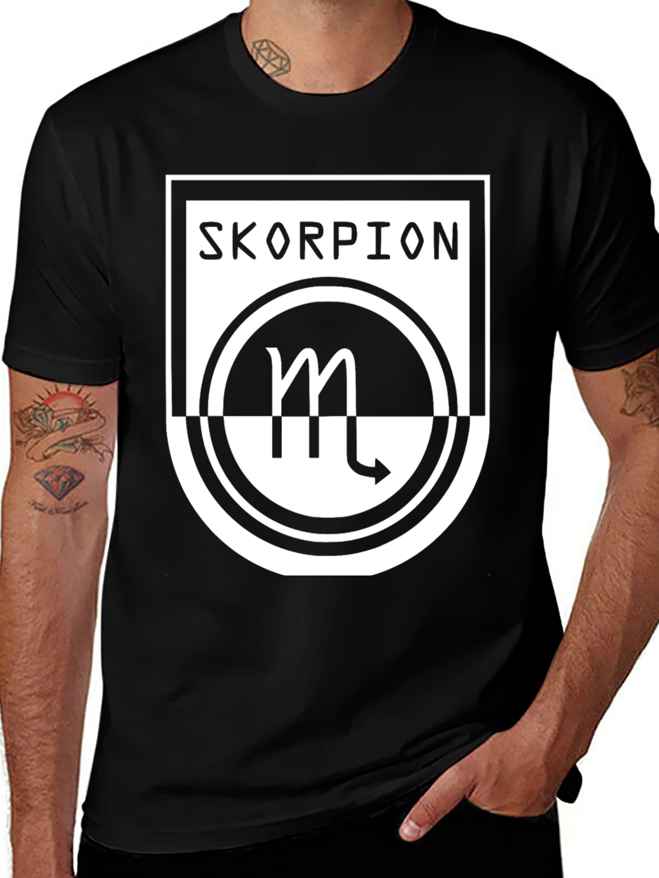 Skorpion Zodiac Graphic Tee - Black Cotton T-Shirt
