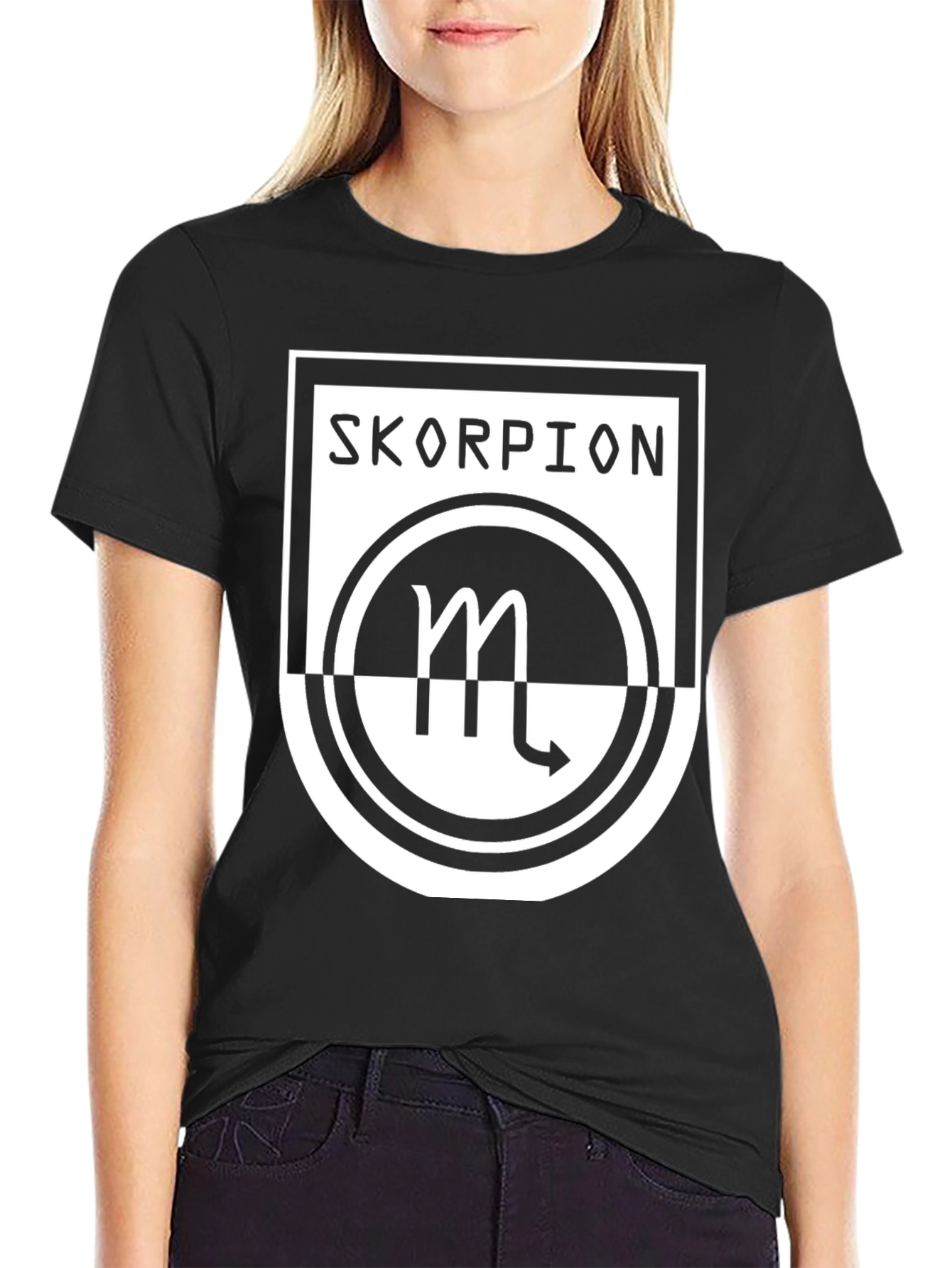 Skorpion Zodiac Graphic Tee - Black Cotton T-Shirt