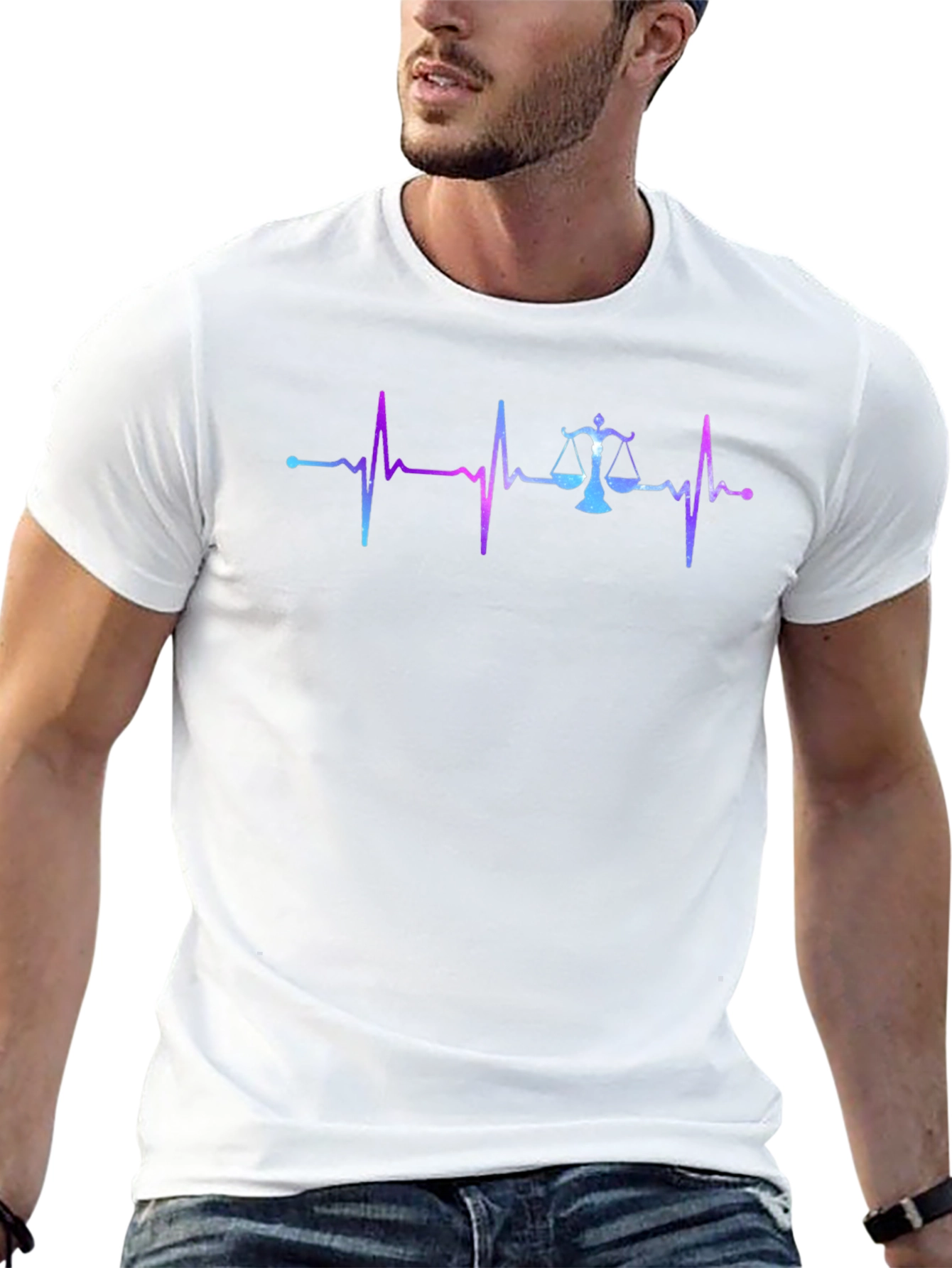 Lawyer Heartbeat T-Shirt - Scales of Justice Design
