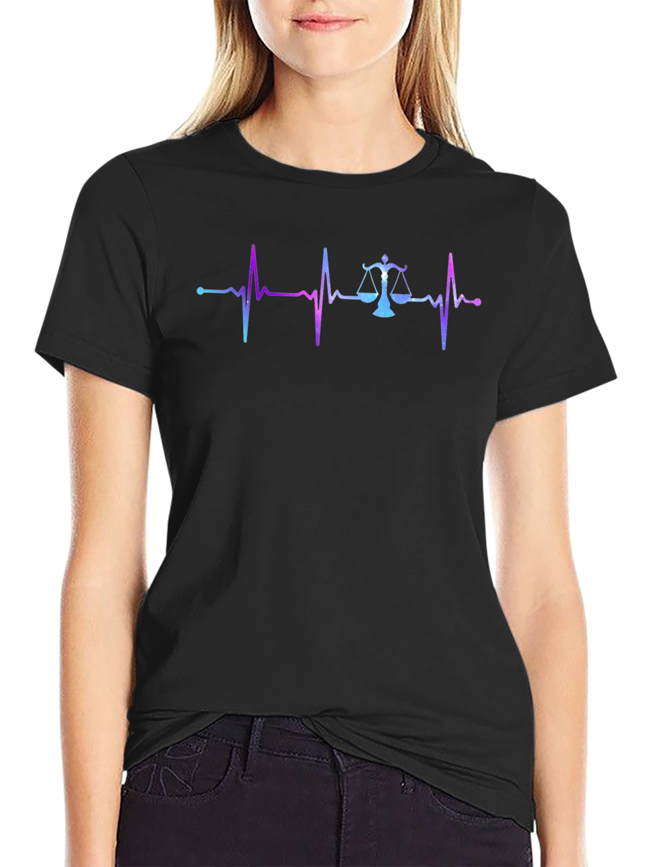Lawyer Heartbeat T-Shirt - Scales of Justice Design