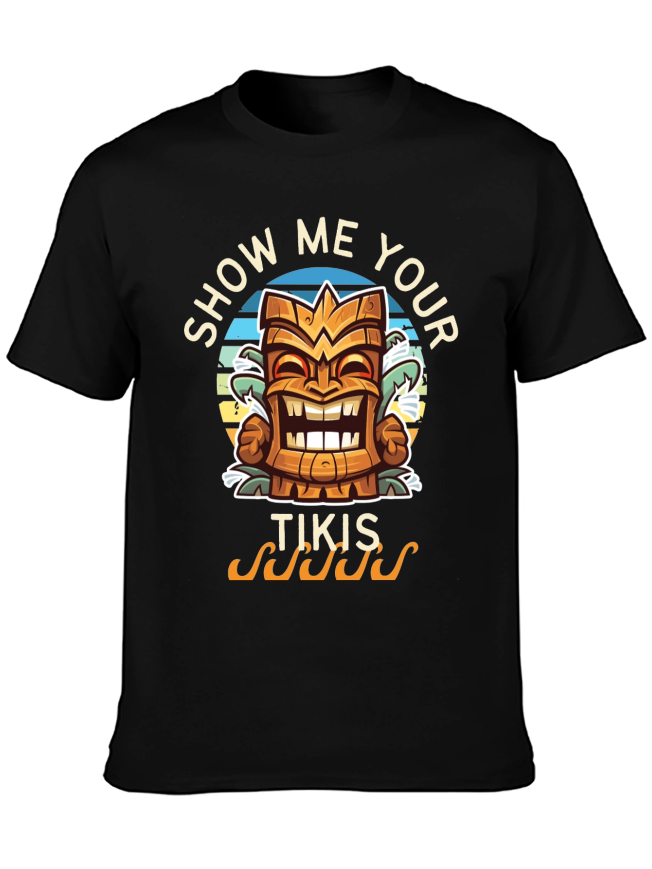 Show Me Your Tikis Graphic Tee - Hawaiian Theme Shirt