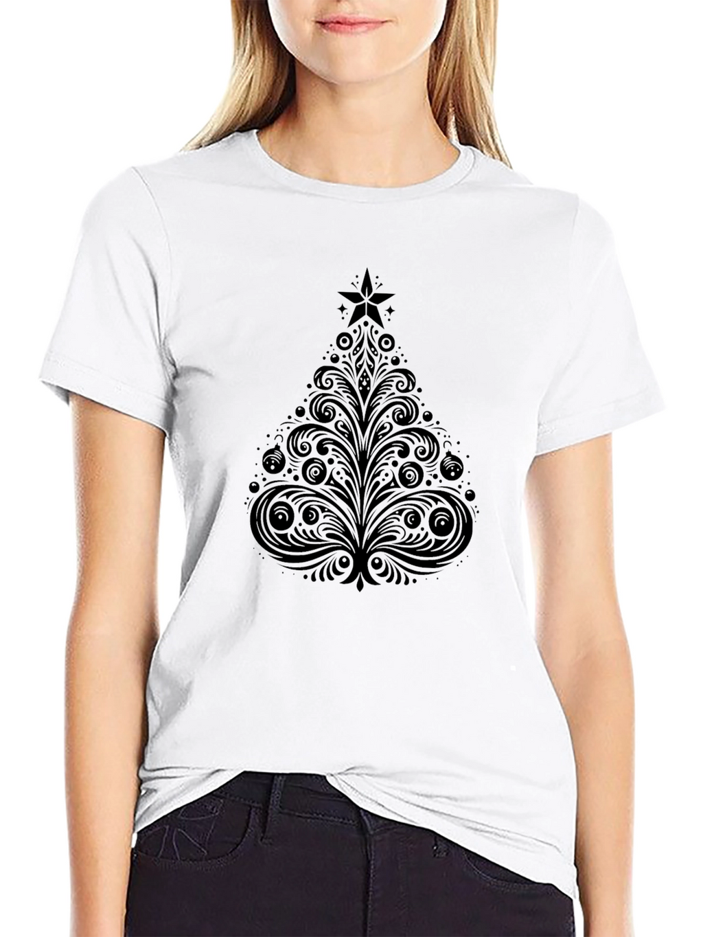 Elegant Christmas Tree Graphic Tee