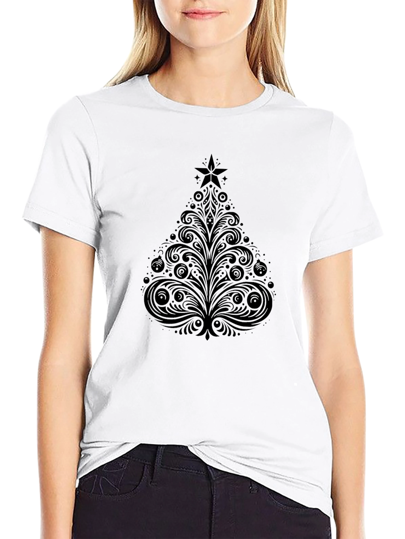Elegant Christmas Tree Graphic Tee