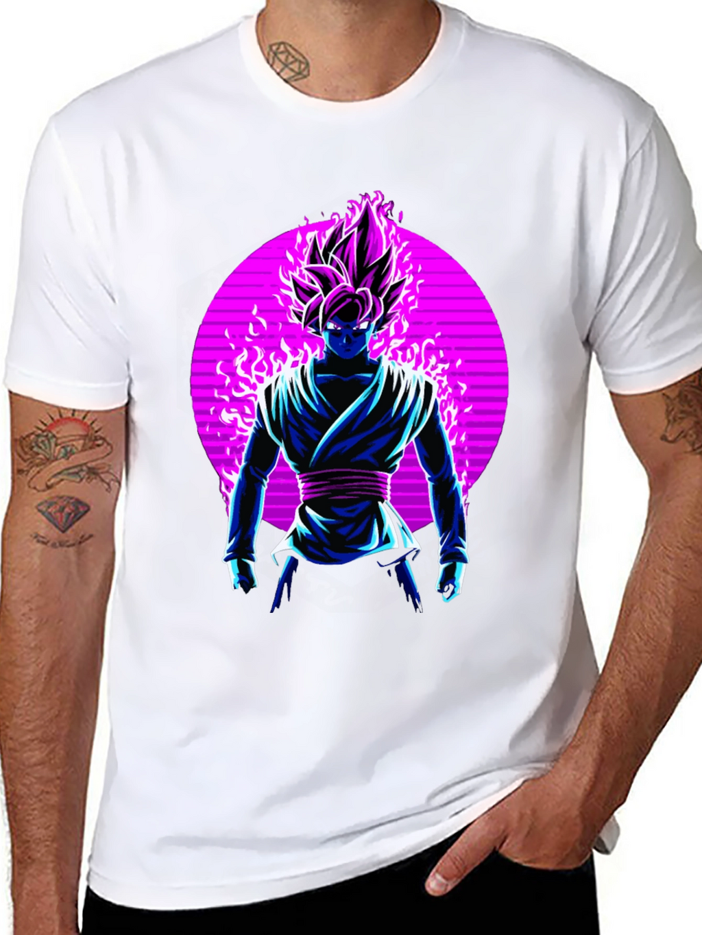 Anime Character Graphic Print Black T-Shirt