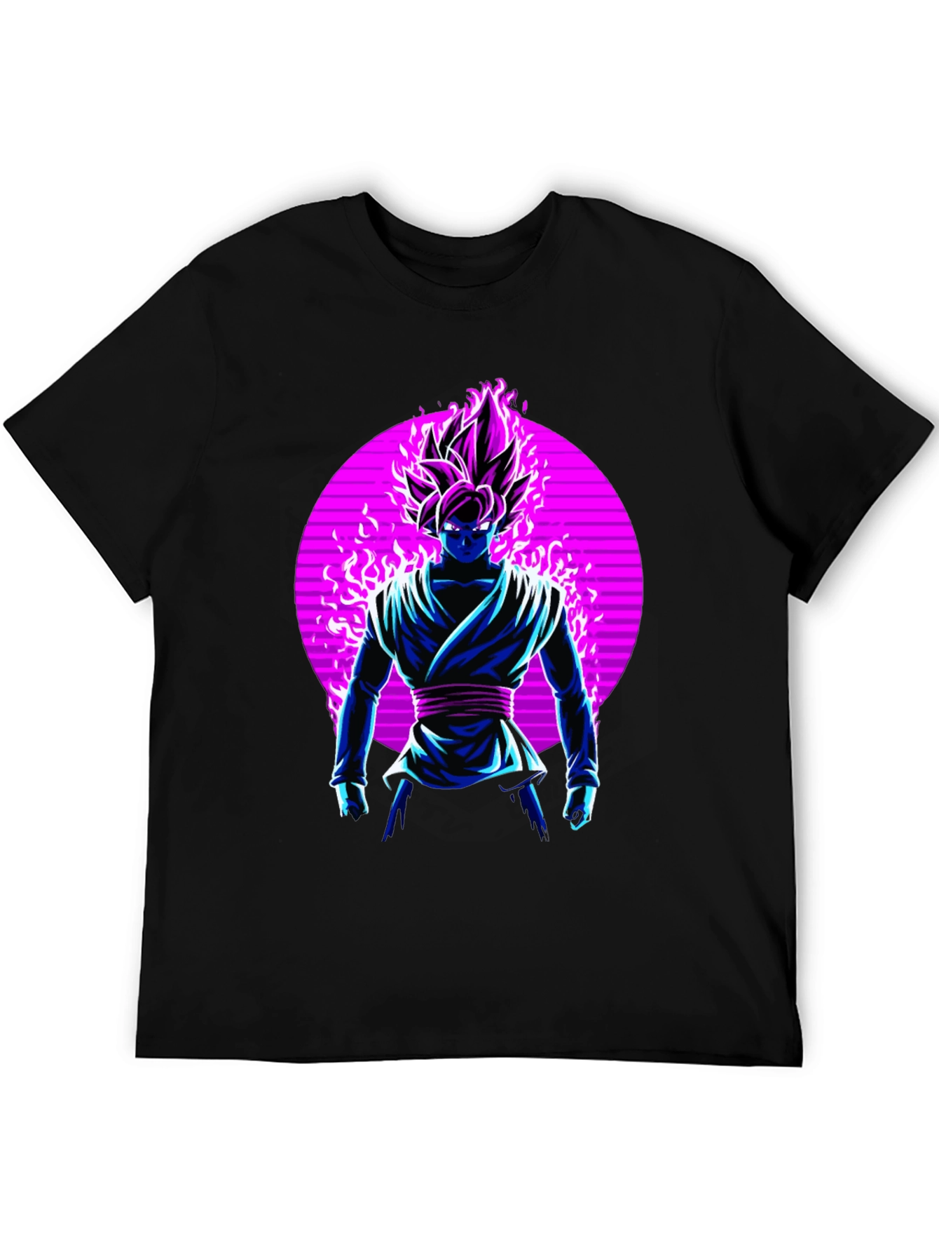 Anime Character Graphic Print Black T-Shirt