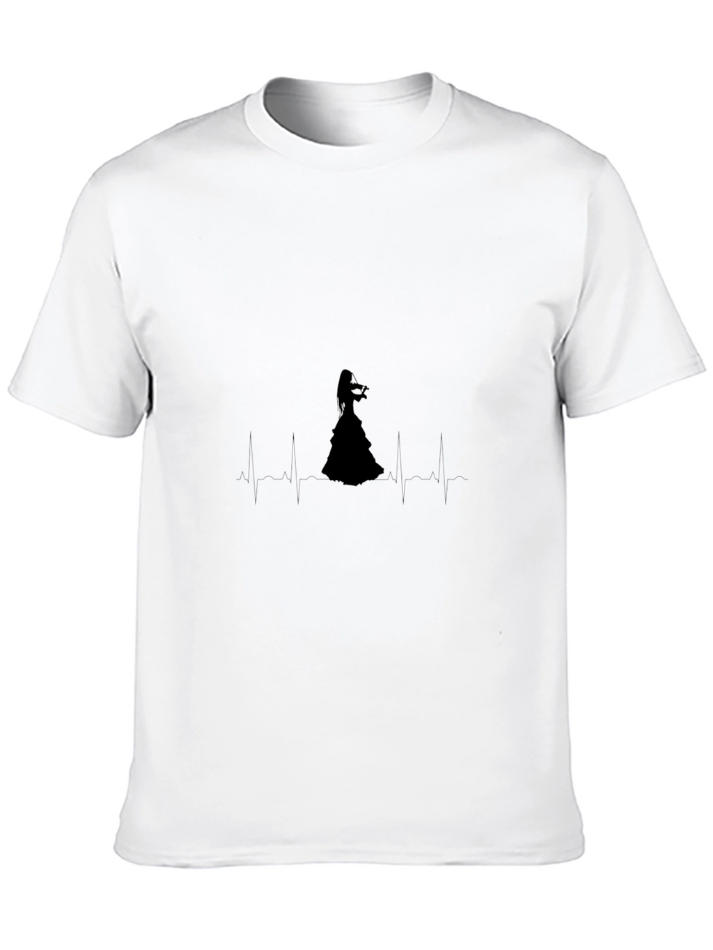 Violin Heartbeat Black T-Shirt