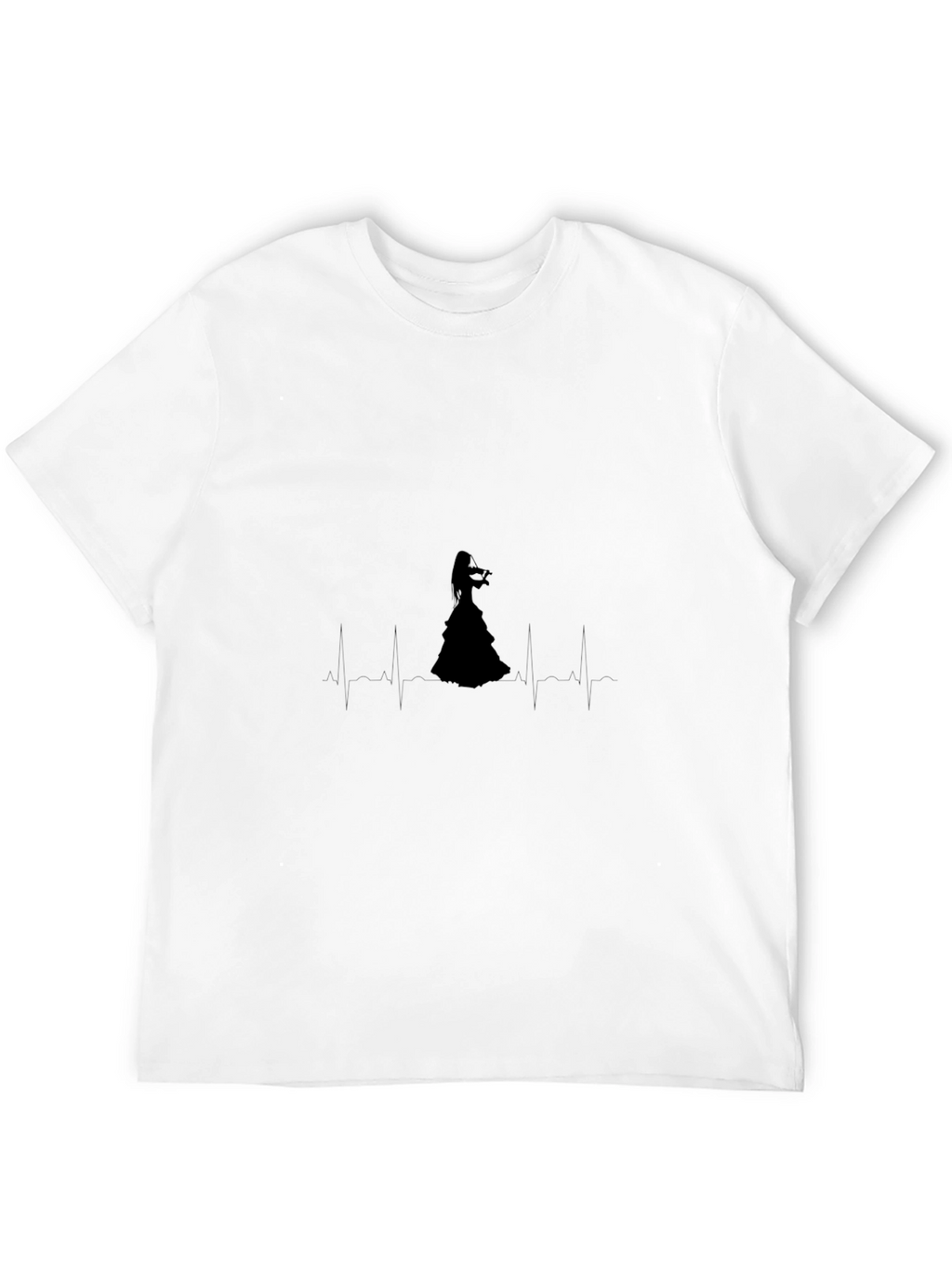 Violin Heartbeat Black T-Shirt