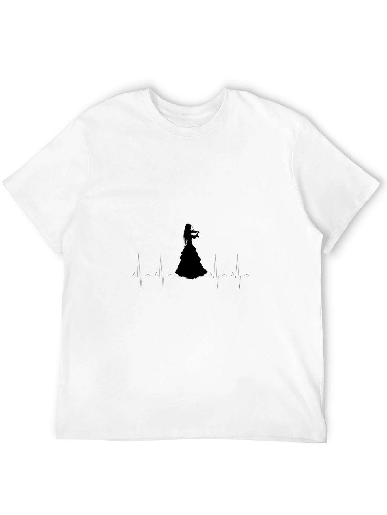 Violin Heartbeat Black T-Shirt