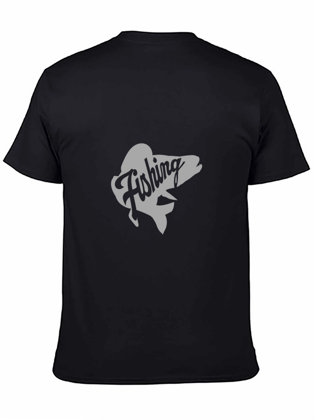 Fishing Graphic Tee - Black Cotton T-Shirt