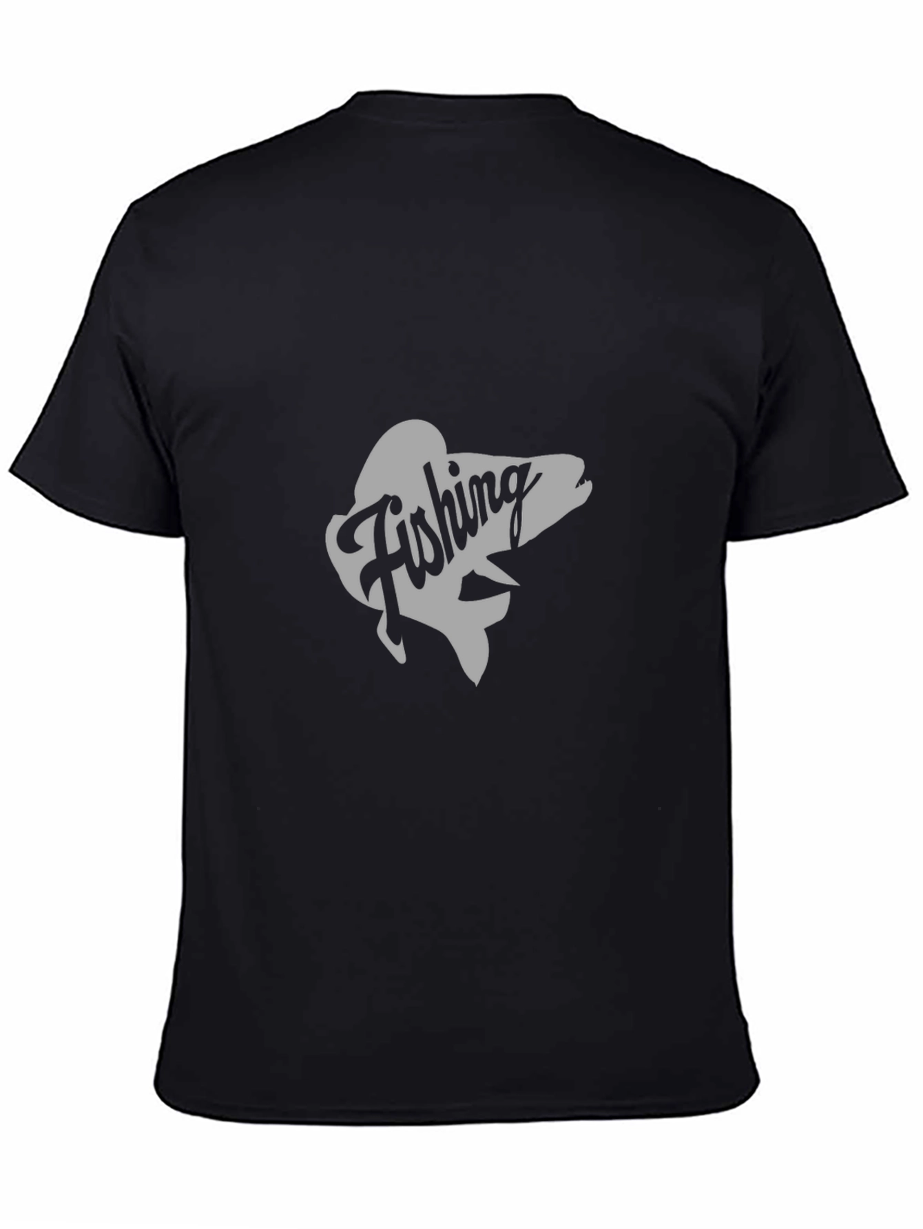 Fishing Graphic Tee - Black Cotton T-Shirt