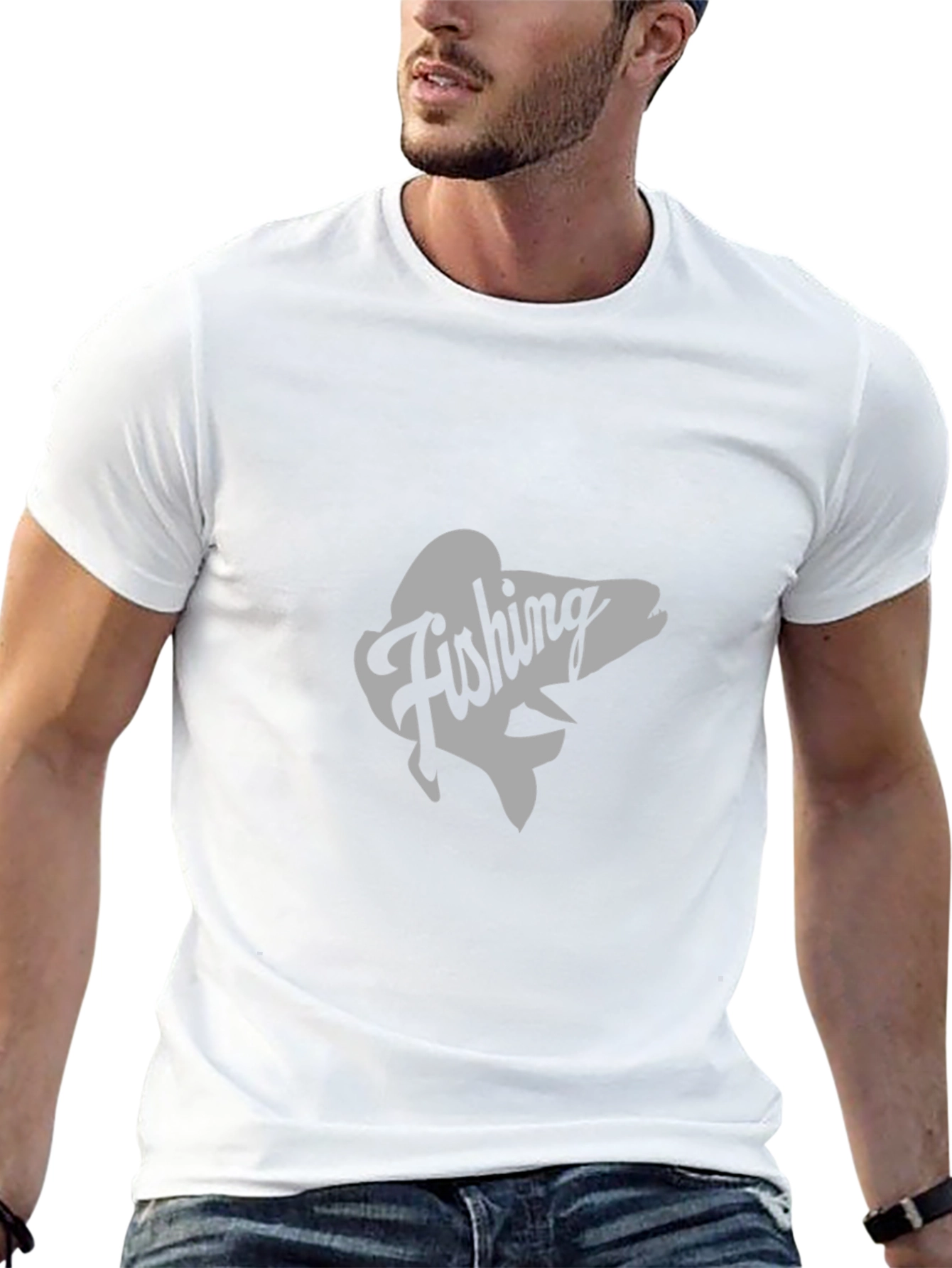 Fishing Graphic Tee - Black Cotton T-Shirt