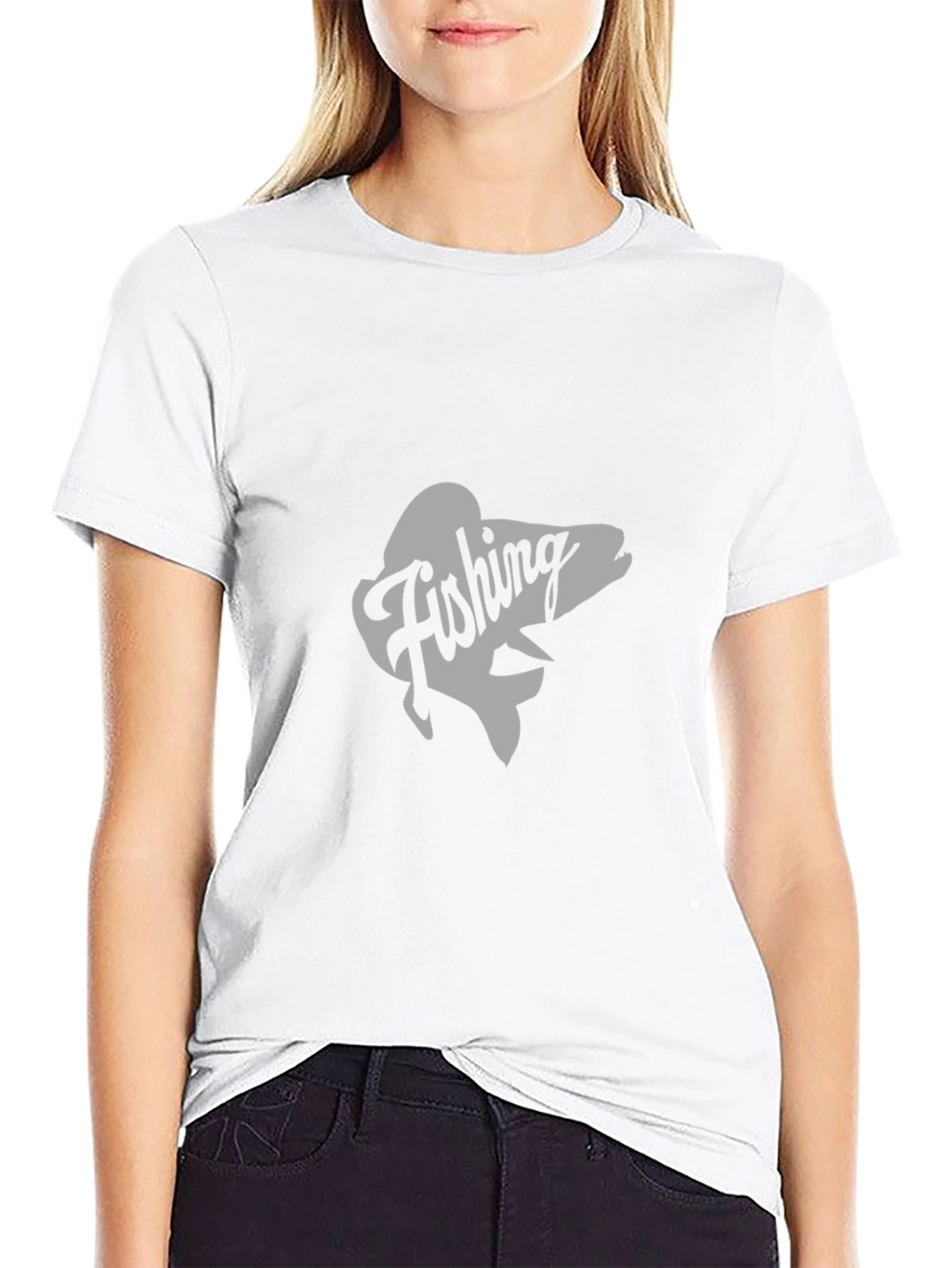 Fishing Graphic Tee - Black Cotton T-Shirt