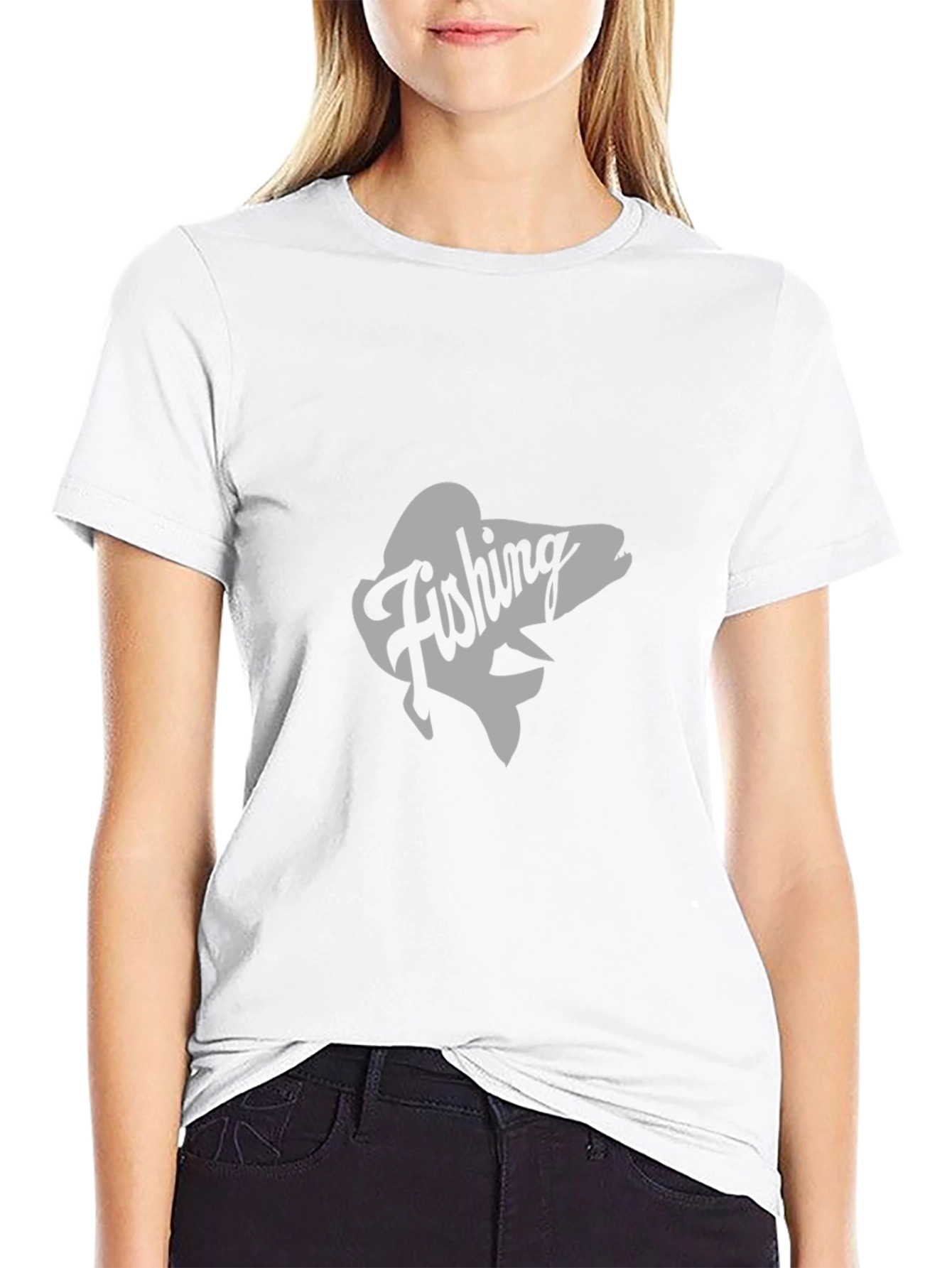 Fishing Graphic Tee - Black Cotton T-Shirt