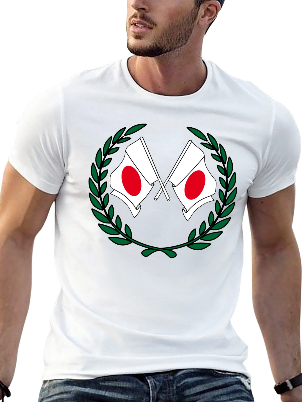 Japan Flag Laurel Wreath T-Shirt