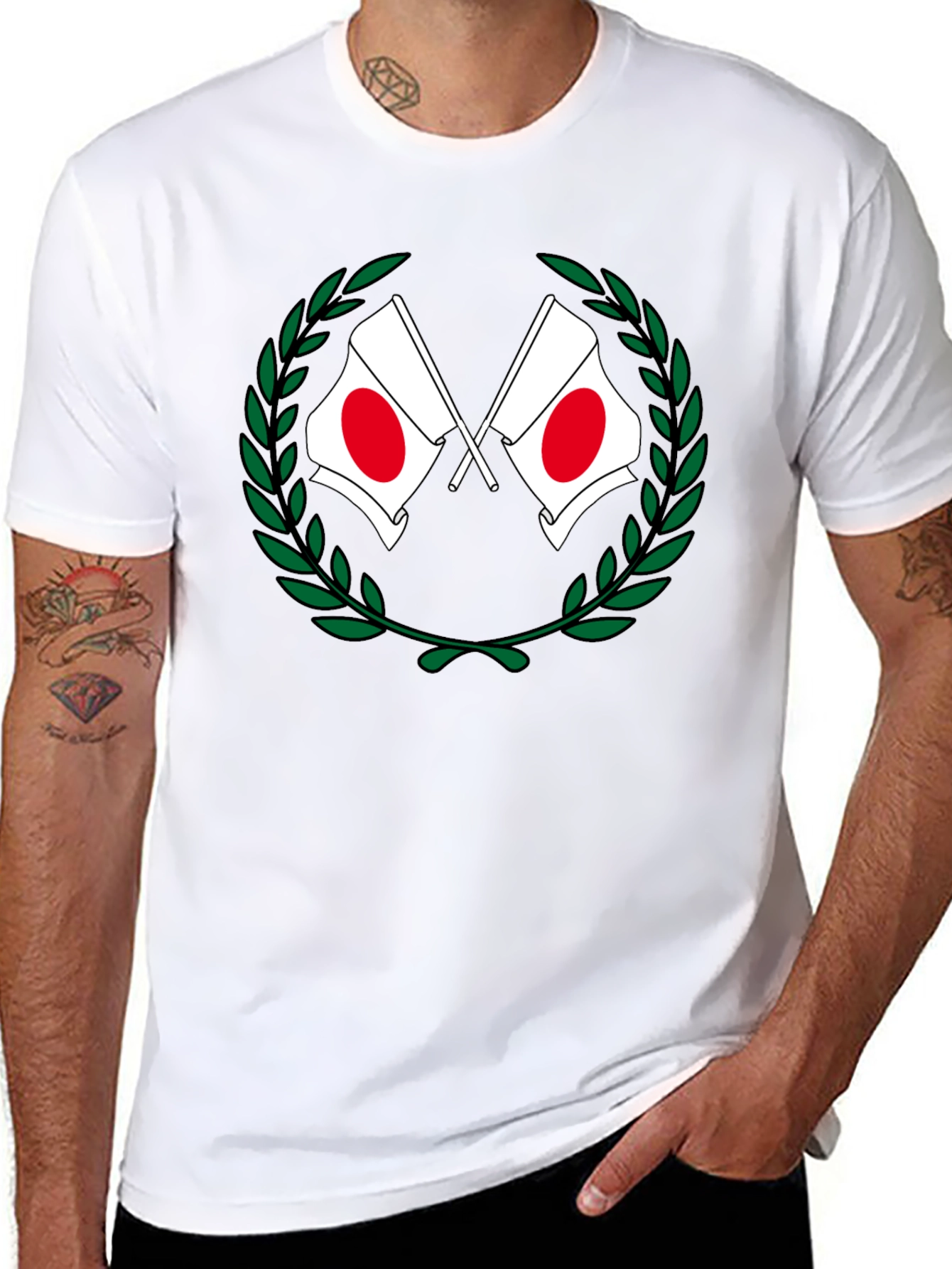 Japan Flag Laurel Wreath T-Shirt