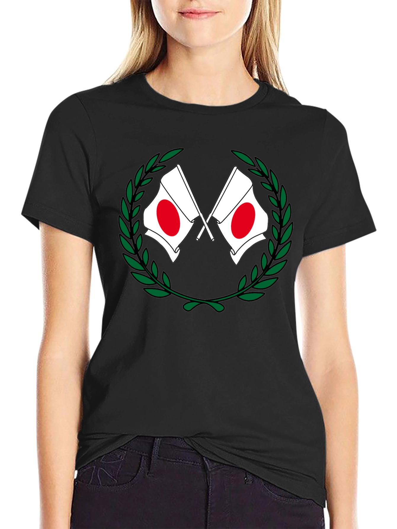 Japan Flag Laurel Wreath T-Shirt