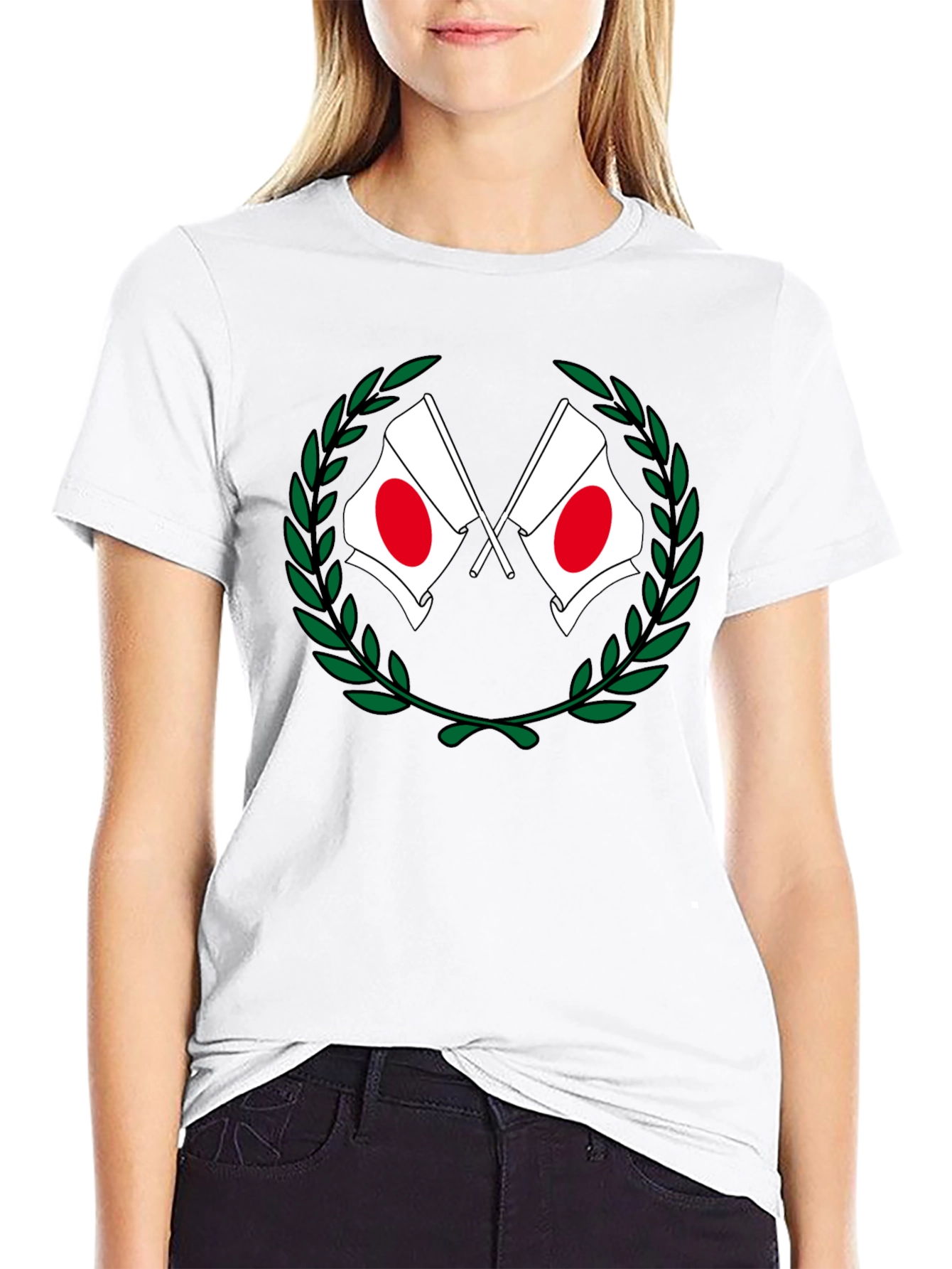 Japan Flag Laurel Wreath T-Shirt