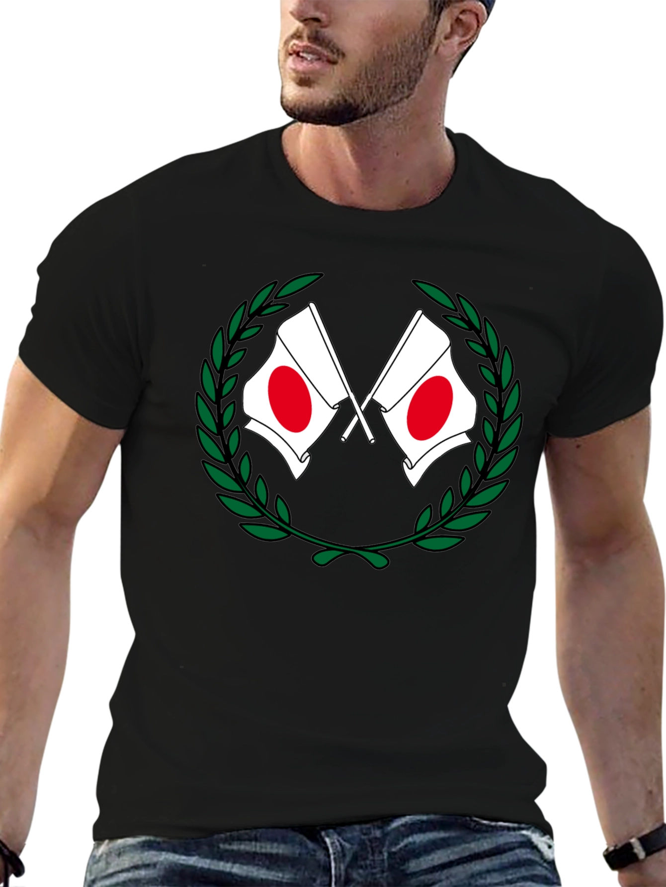 Japan Flag Laurel Wreath T-Shirt