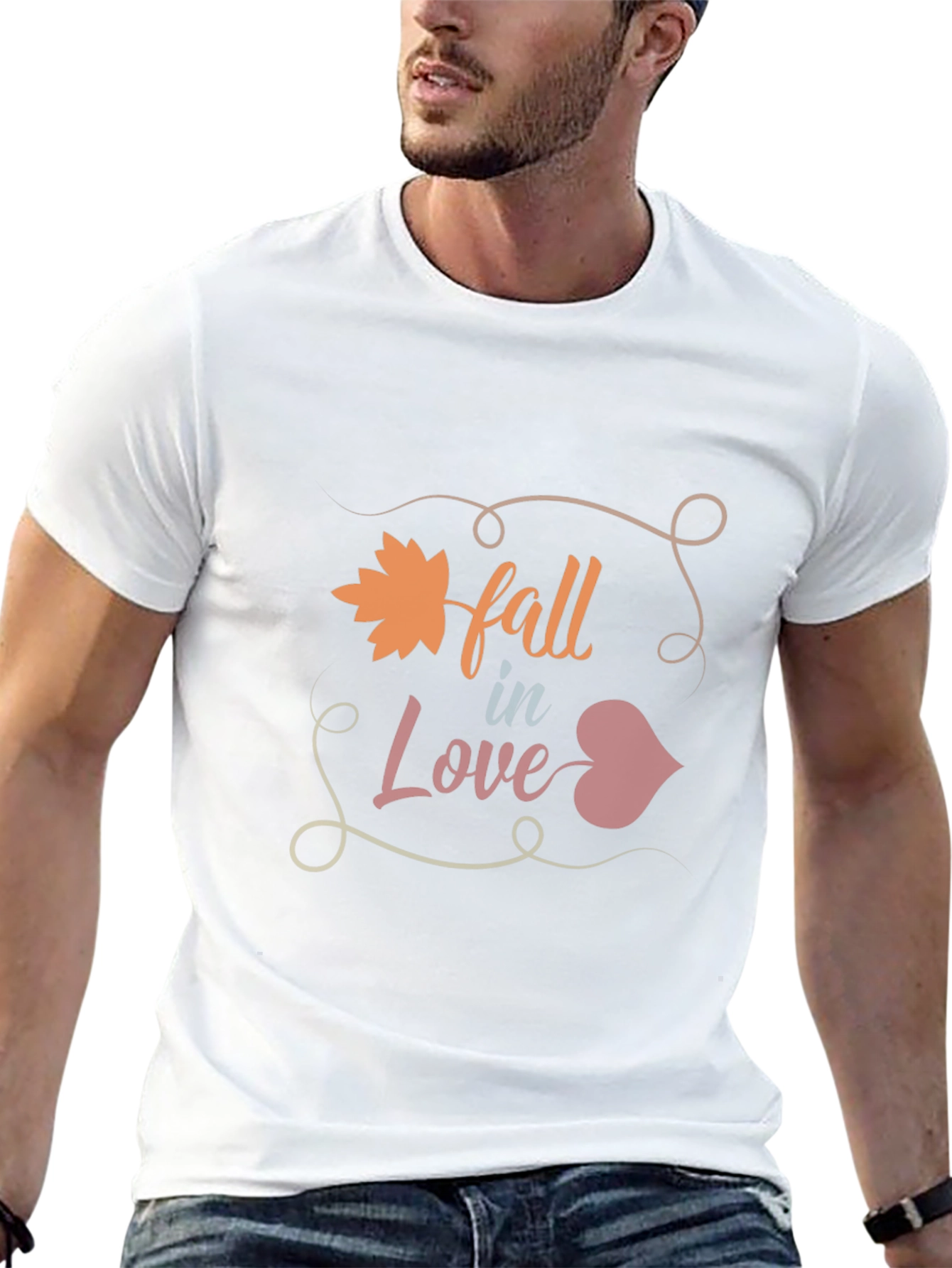 Fall in Love Graphic Tee - Mens Black T-Shirt