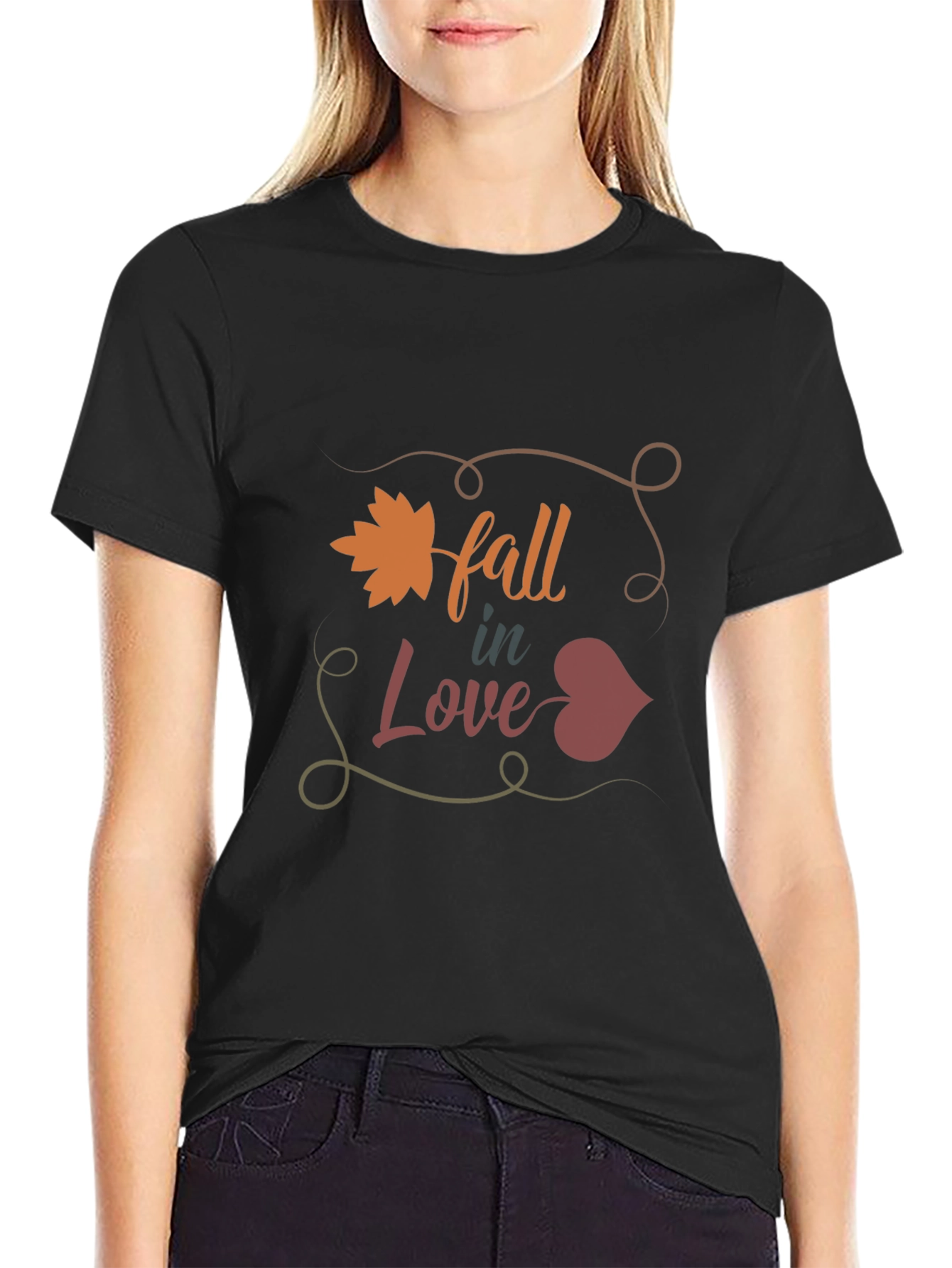 Fall in Love Graphic Tee - Mens Black T-Shirt