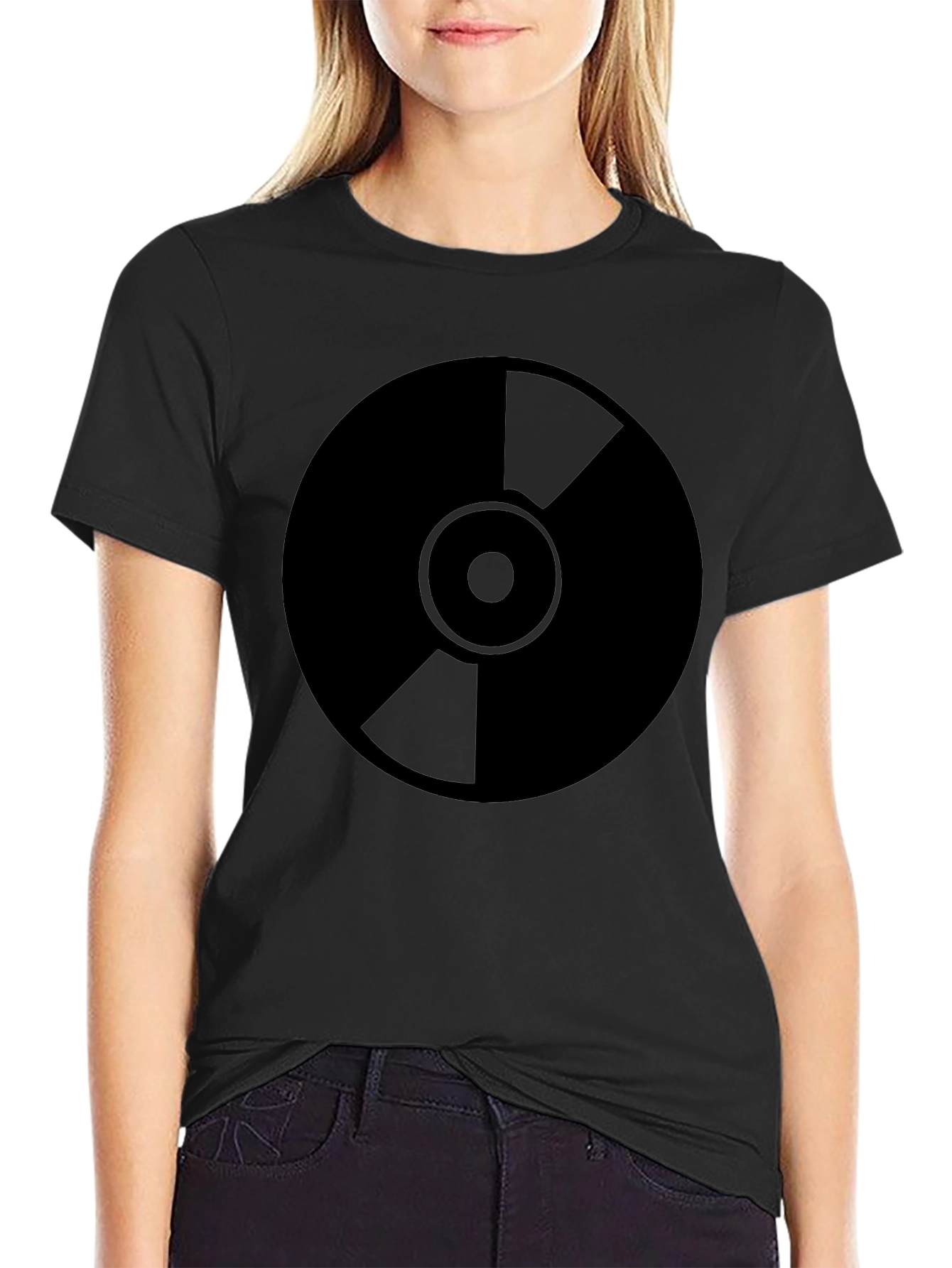Black Graphic Tee - Vinyl Record Design