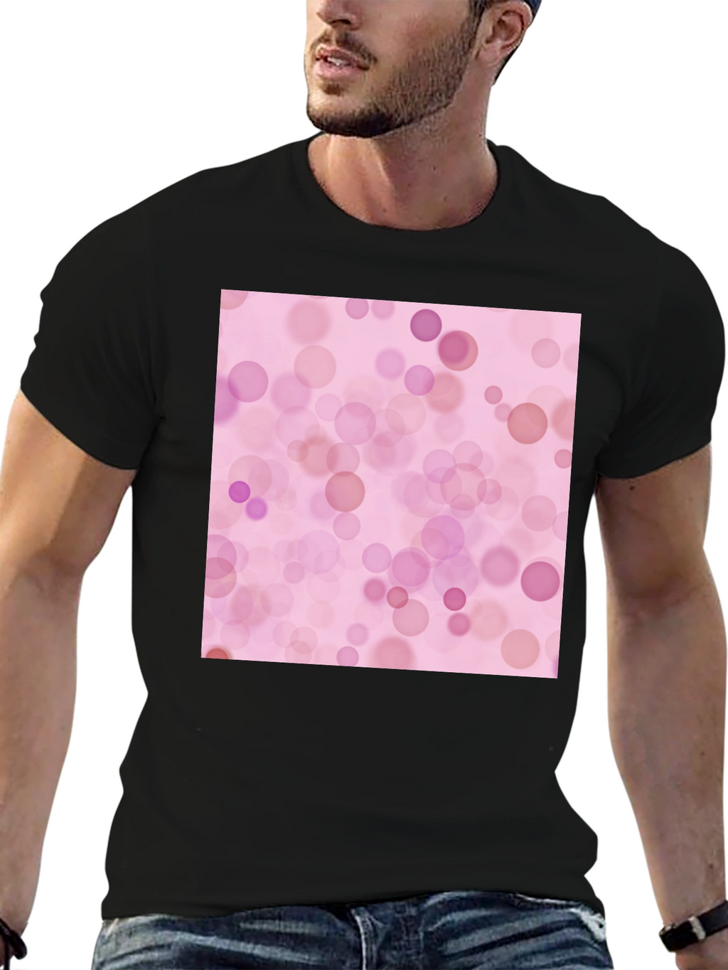 Pink Bokeh Pattern T-Shirt - Soft Style