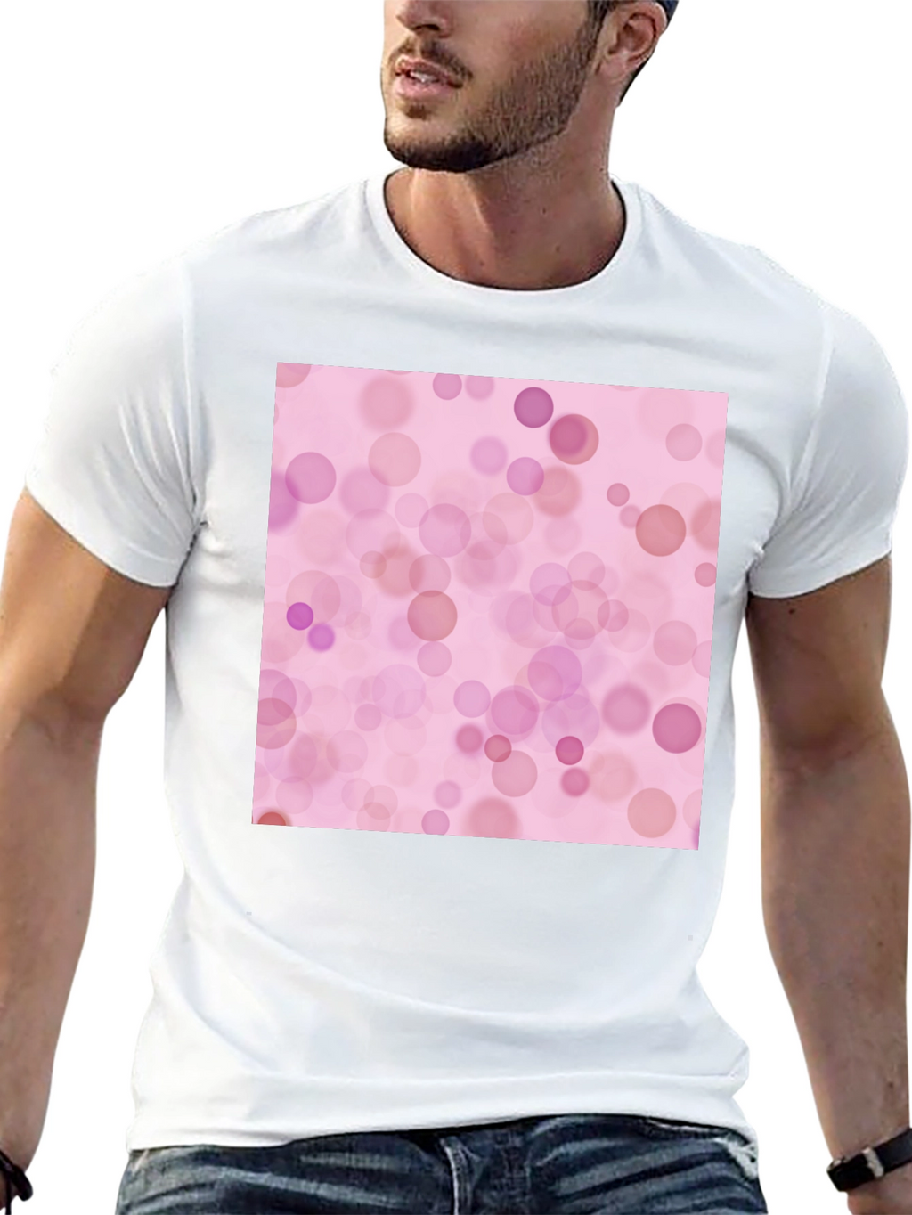 Pink Bokeh Pattern T-Shirt - Soft Style