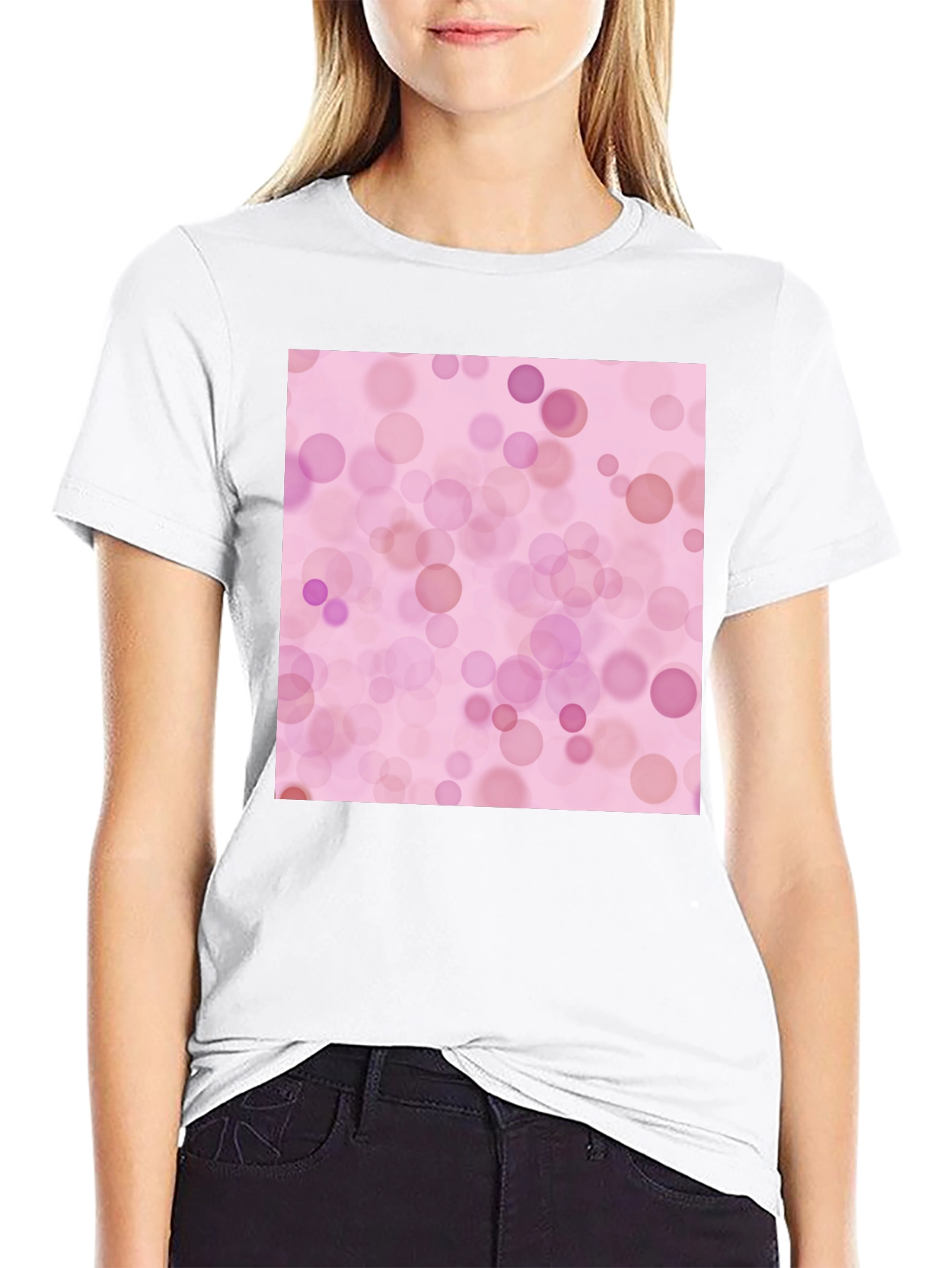 Pink Bokeh Pattern T-Shirt - Soft Style