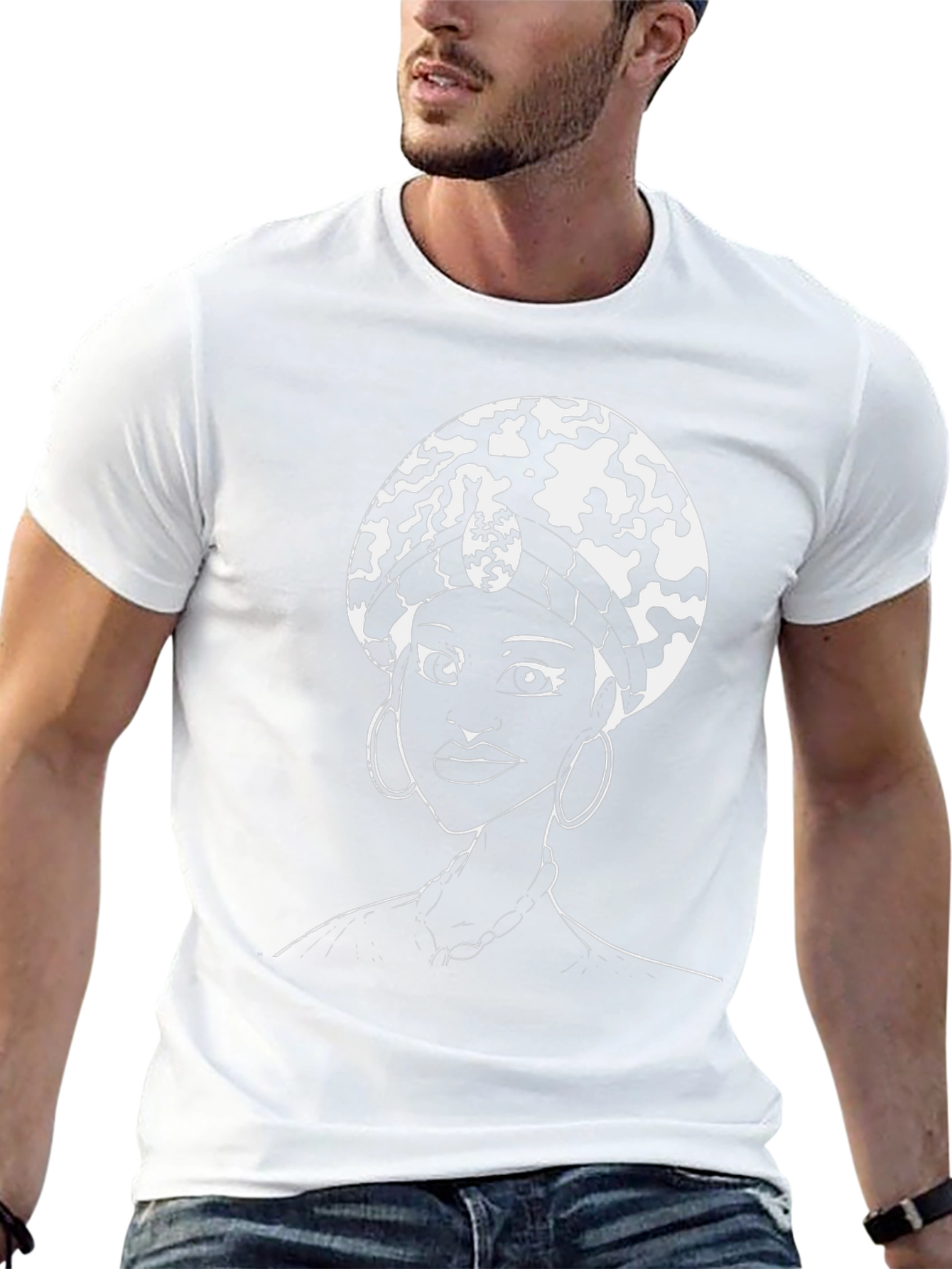 Afro Queen Graphic Tee - Black Cotton T-Shirt
