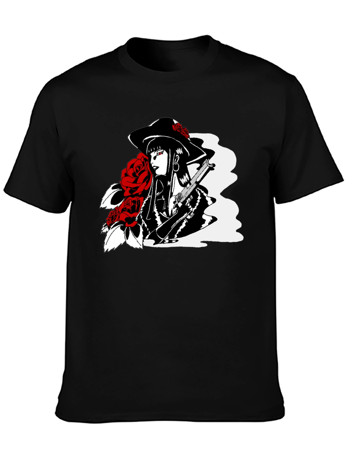Noir Rose T-Shirt - Edgy Graphic Tee