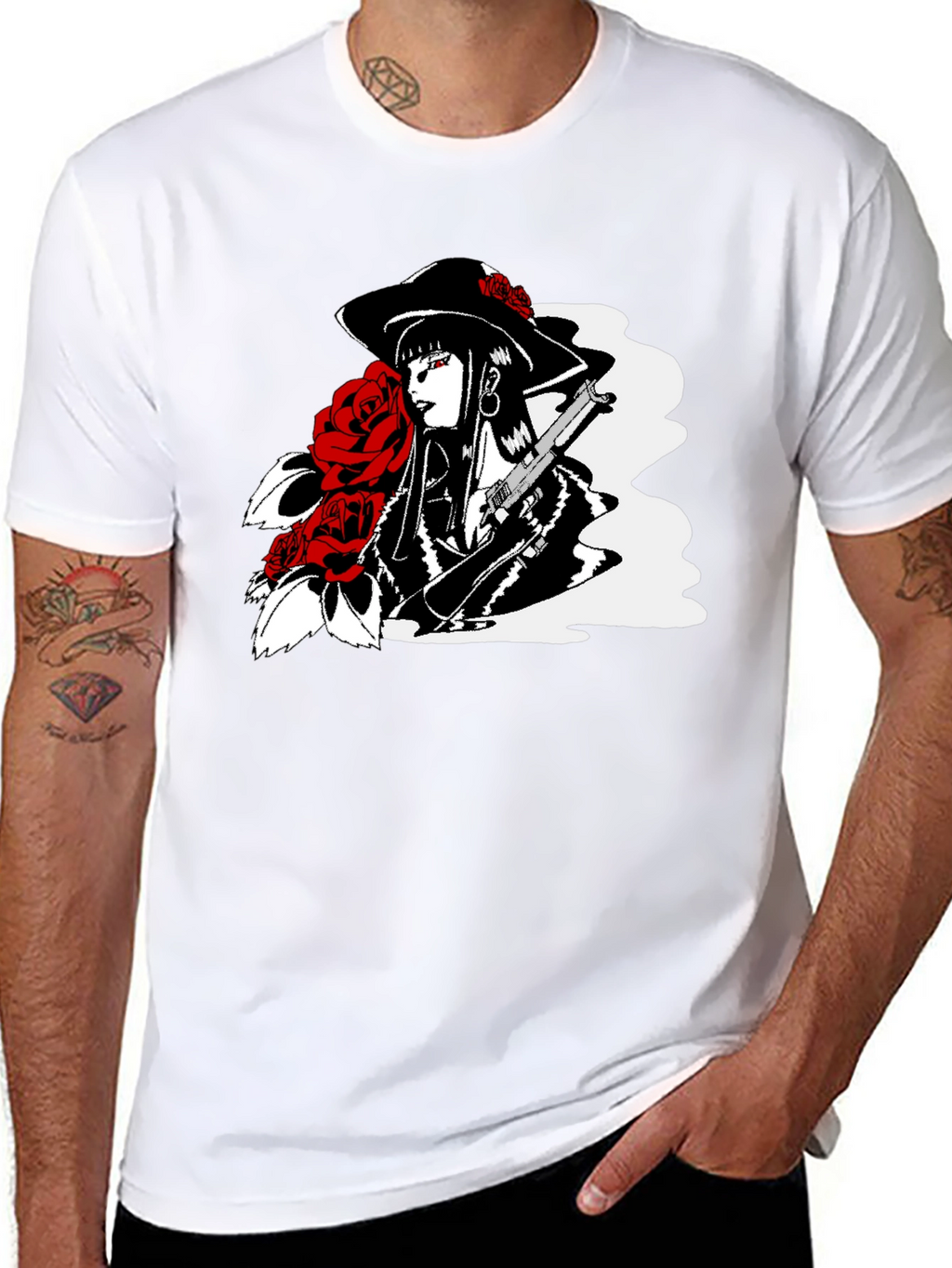 Noir Rose T-Shirt - Edgy Graphic Tee