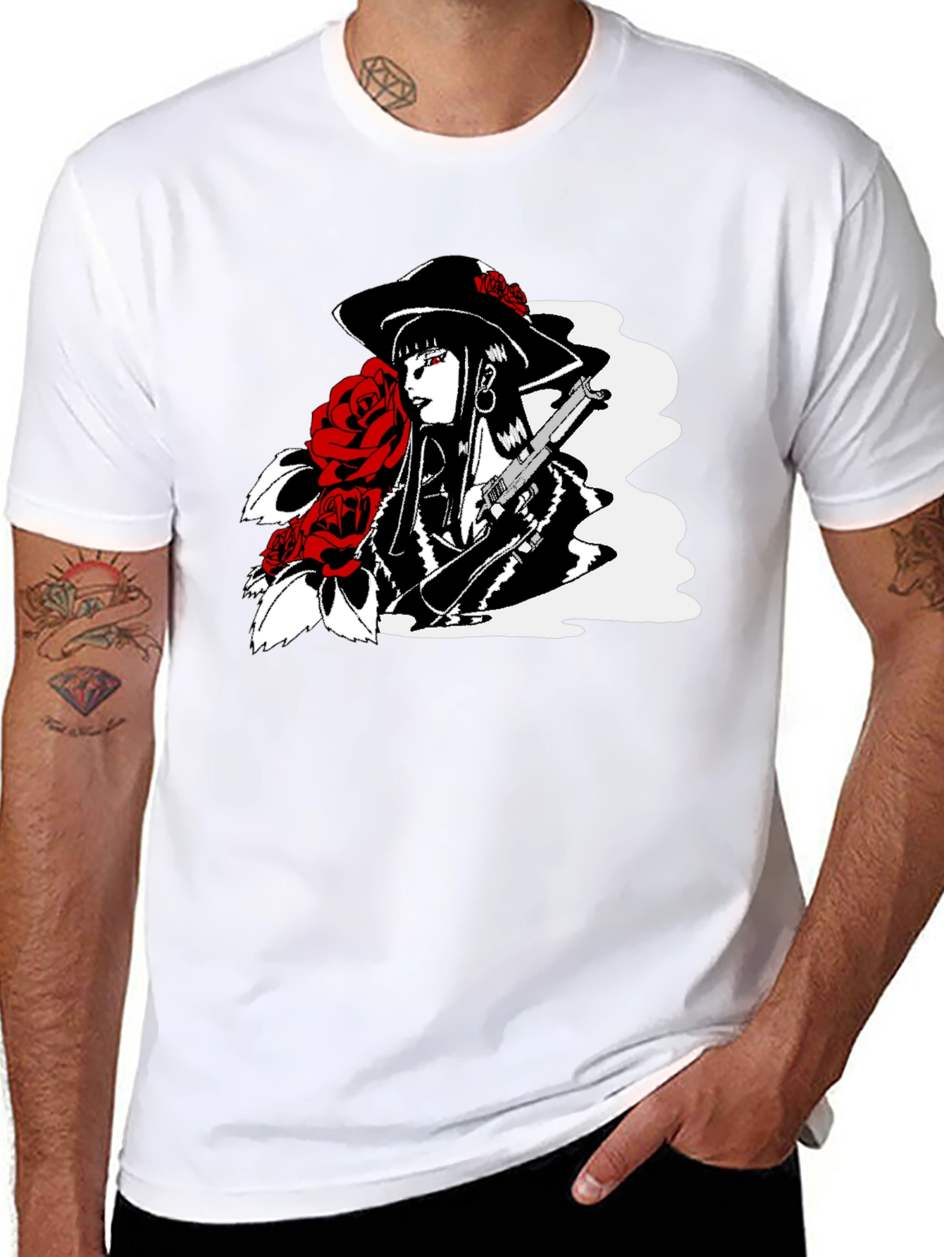 Noir Rose T-Shirt - Edgy Graphic Tee