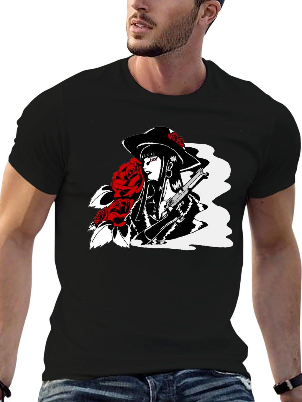 Noir Rose T-Shirt - Edgy Graphic Tee