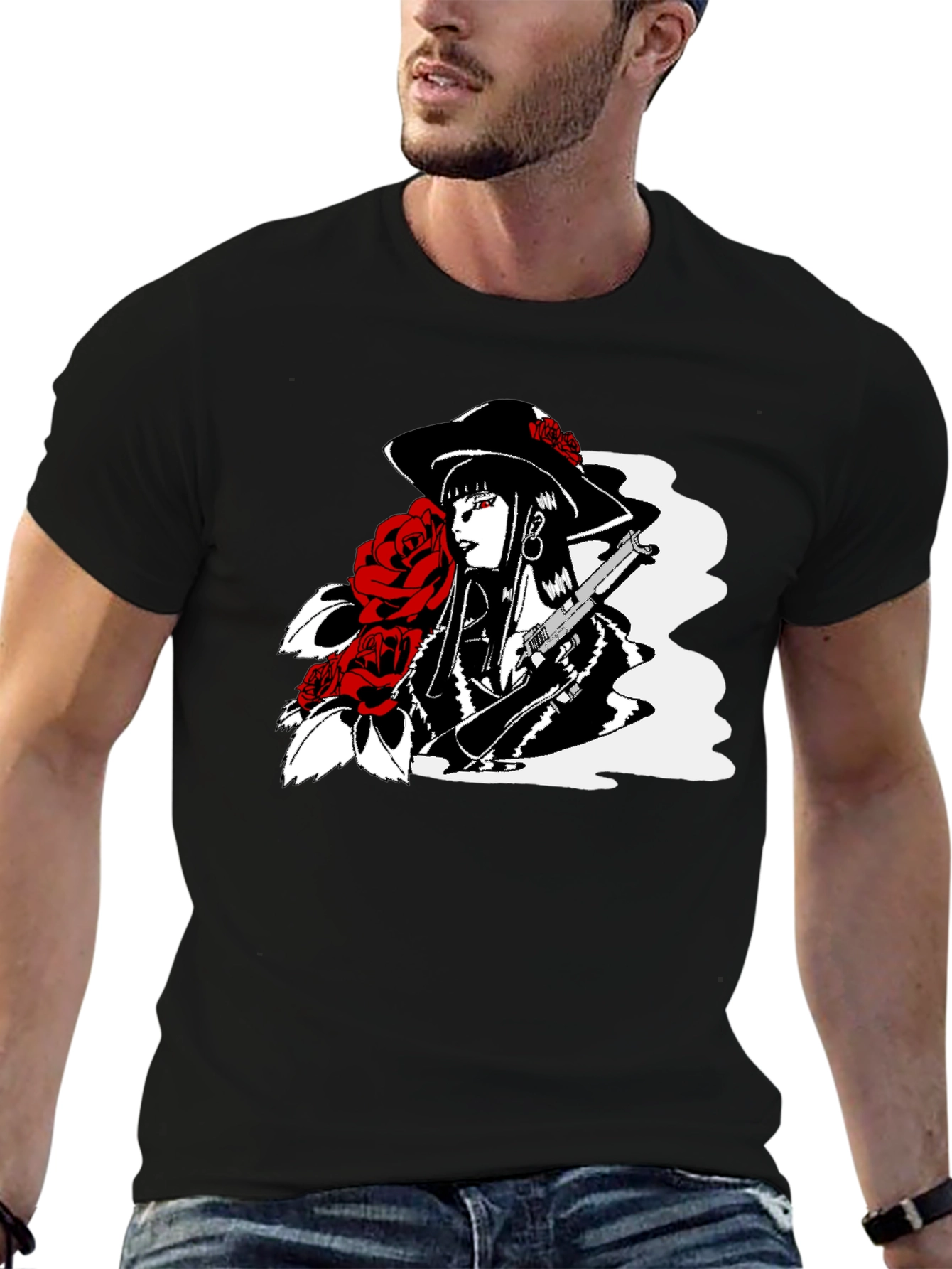 Noir Rose T-Shirt - Edgy Graphic Tee