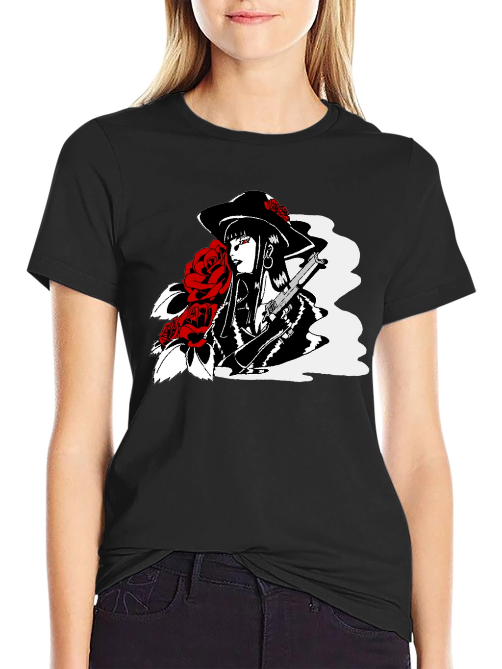 Noir Rose T-Shirt - Edgy Graphic Tee