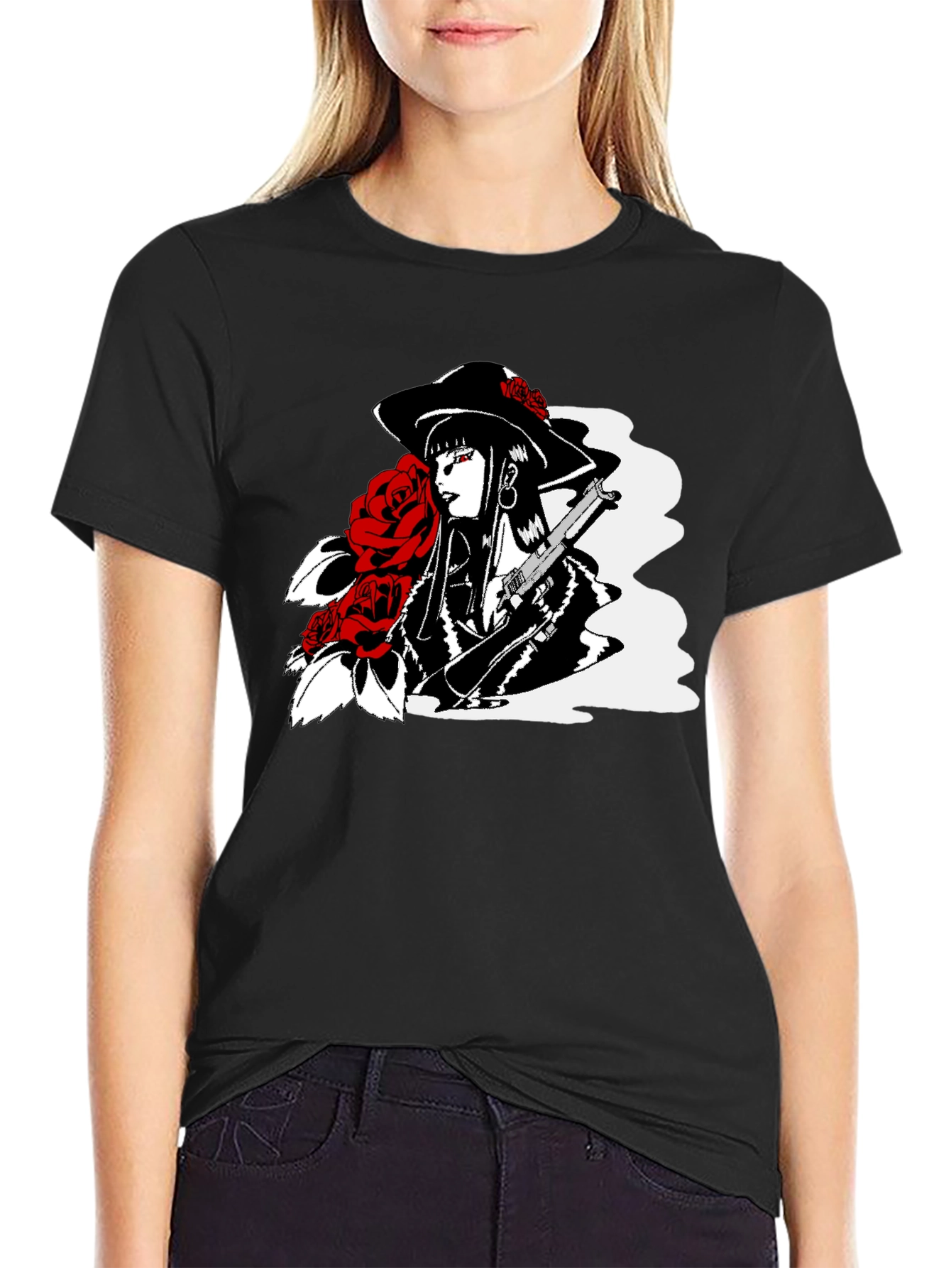 Noir Rose T-Shirt - Edgy Graphic Tee