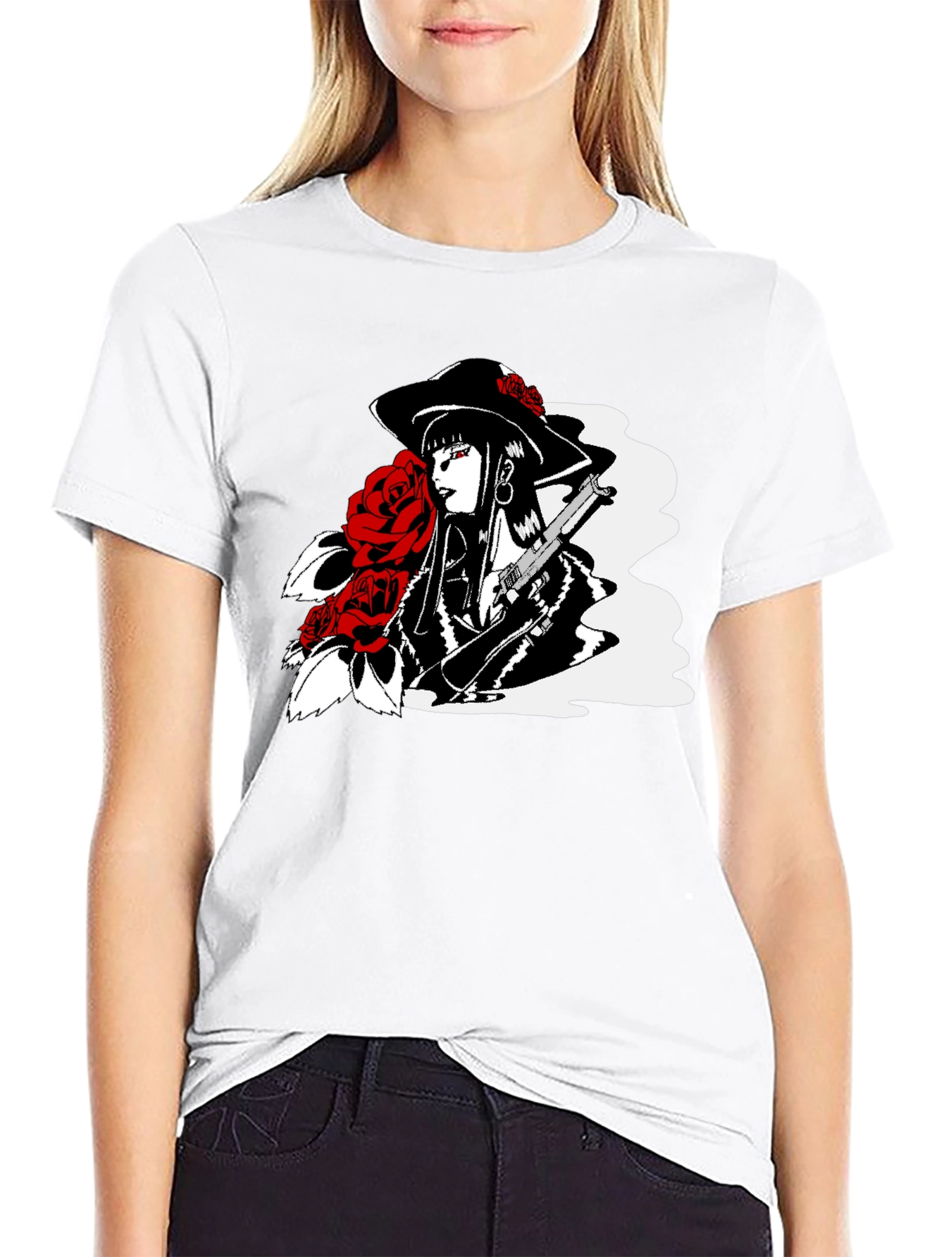 Noir Rose T-Shirt - Edgy Graphic Tee