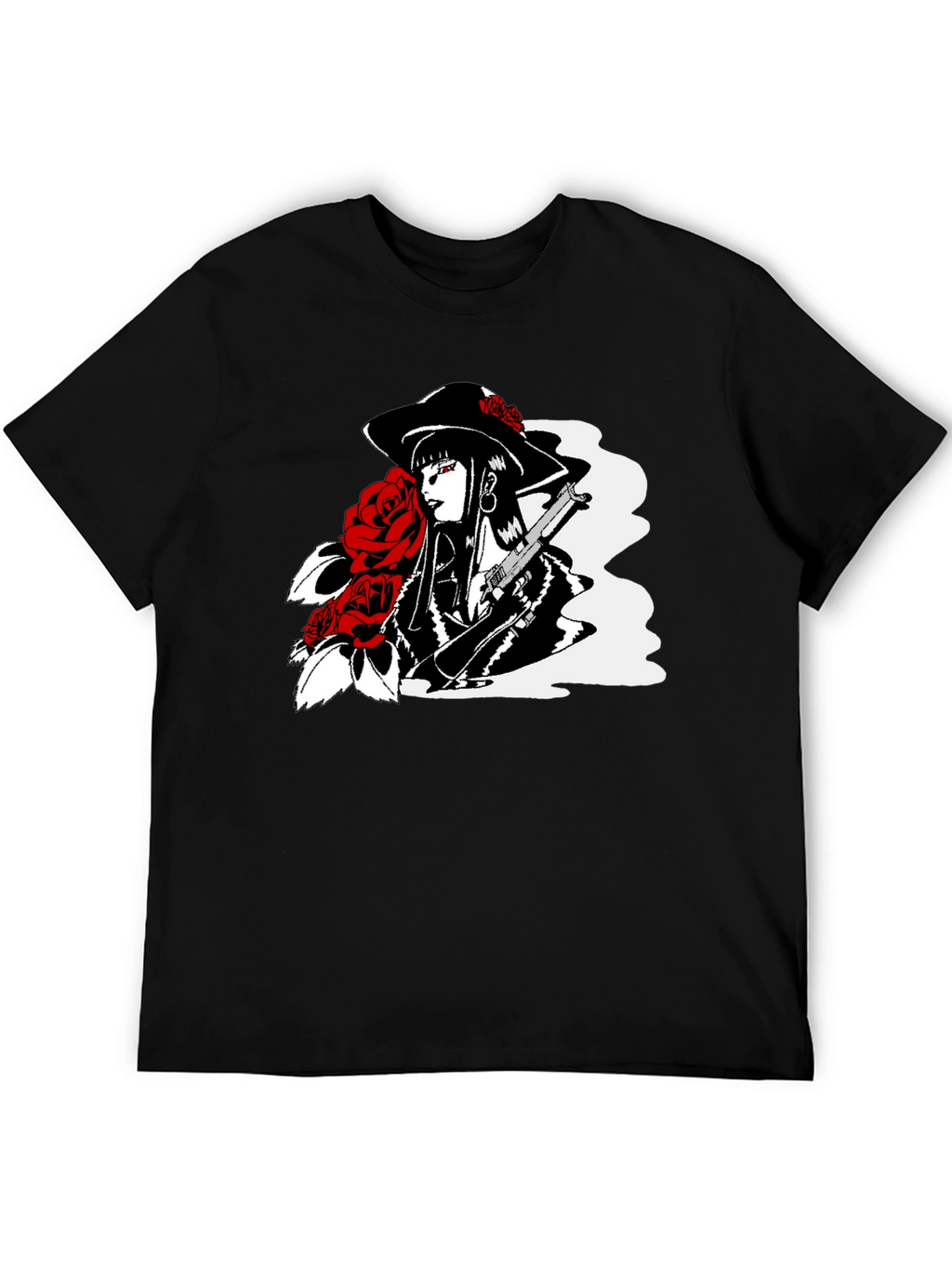 Noir Rose T-Shirt - Edgy Graphic Tee