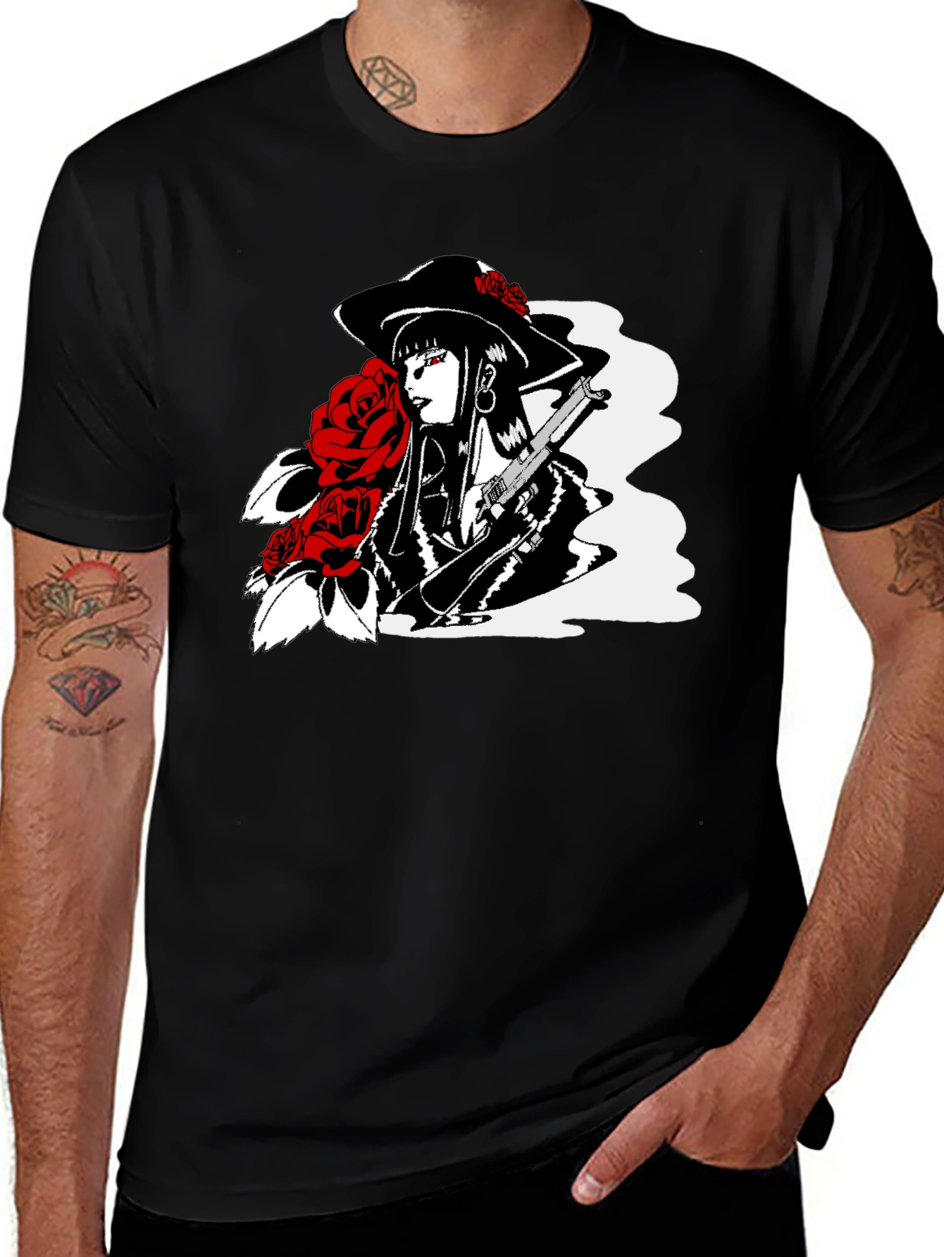 Noir Rose T-Shirt - Edgy Graphic Tee