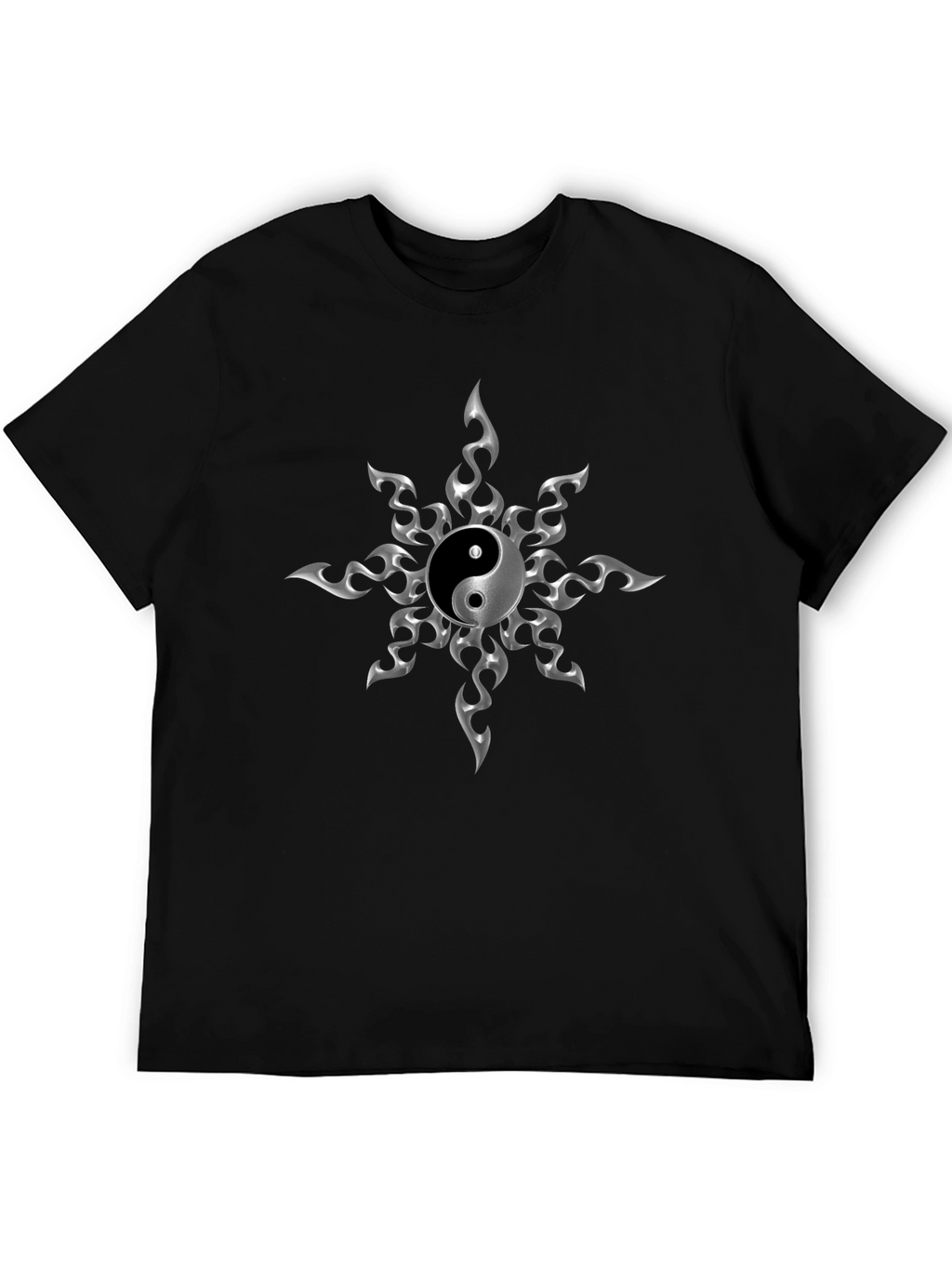 Yin Yang Flame Graphic T-Shirt