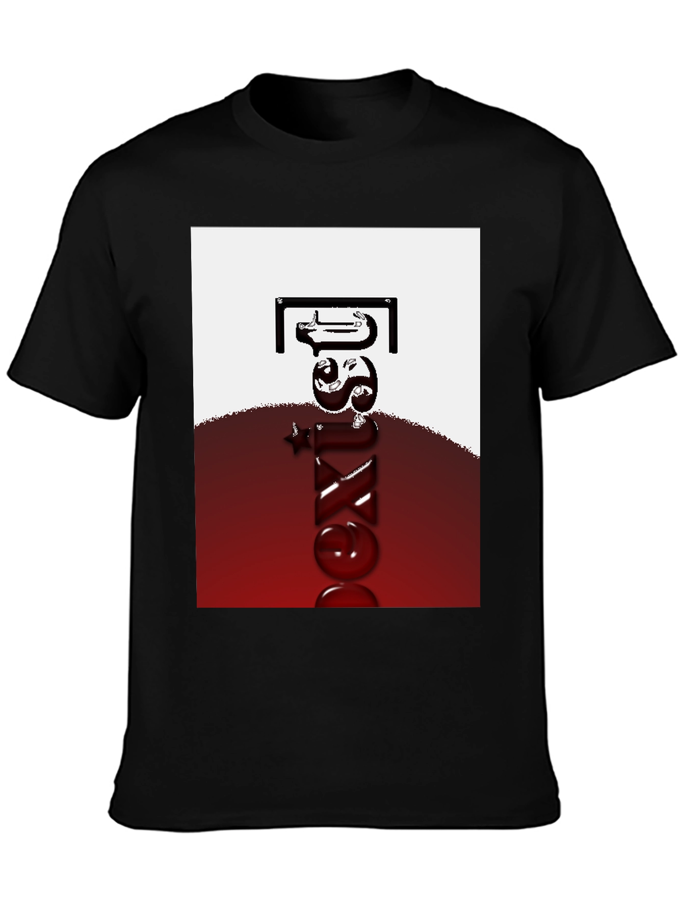 Abstract Graphic Tee - Mens Black Casual Shirt