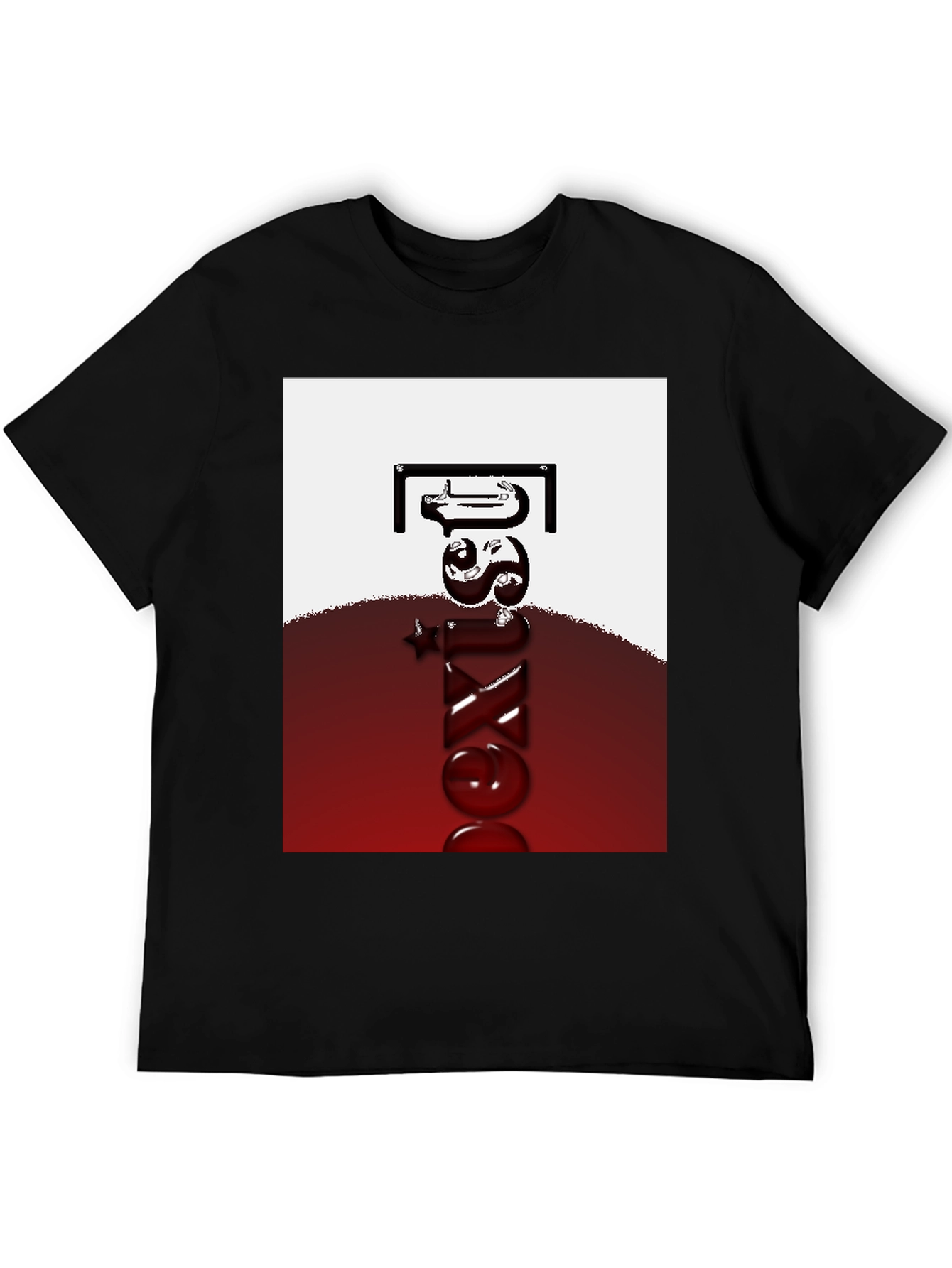 Abstract Graphic Tee - Mens Black Casual Shirt